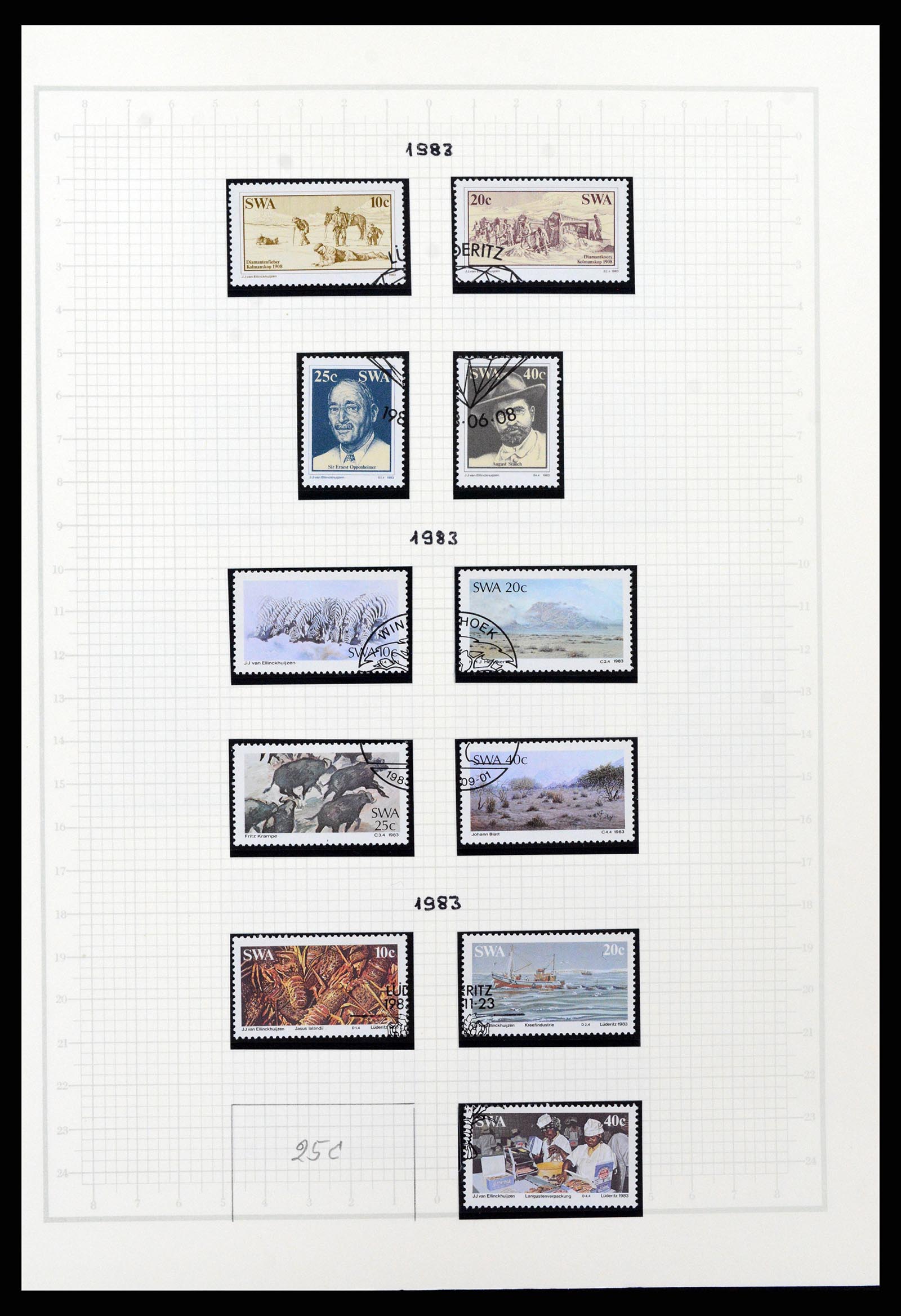 37620 072 - Postzegelverzameling 37620 Zuid West Afrika 1923-1990.