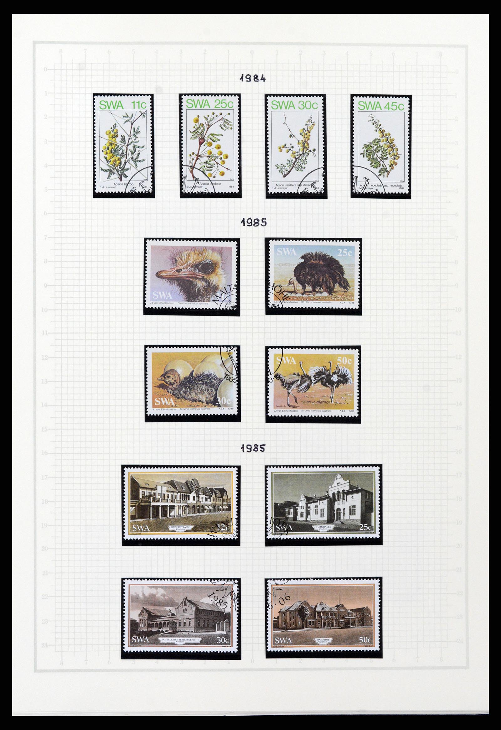 37620 074 - Postzegelverzameling 37620 Zuid West Afrika 1923-1990.