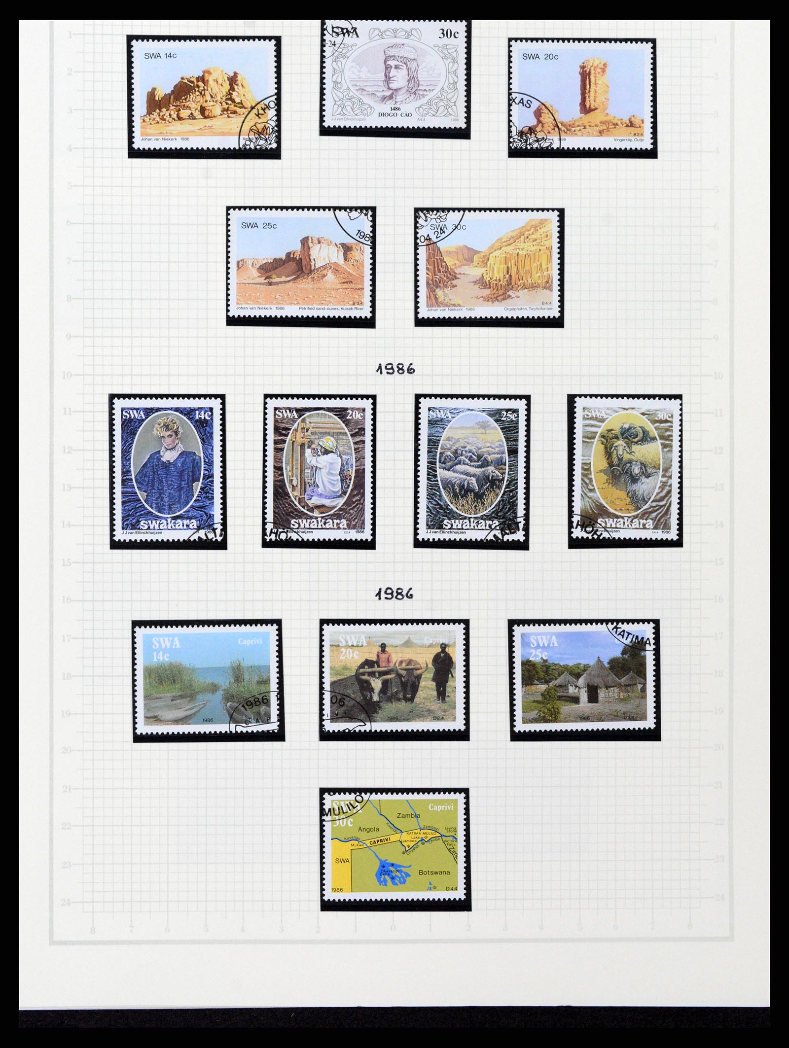 37620 076 - Postzegelverzameling 37620 Zuid West Afrika 1923-1990.