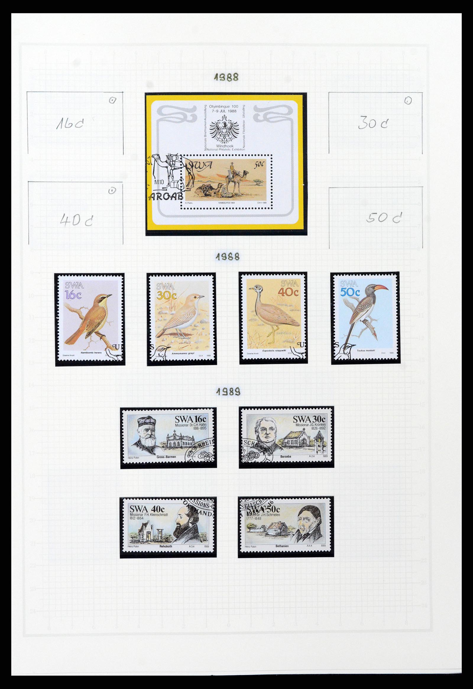 37620 079 - Postzegelverzameling 37620 Zuid West Afrika 1923-1990.