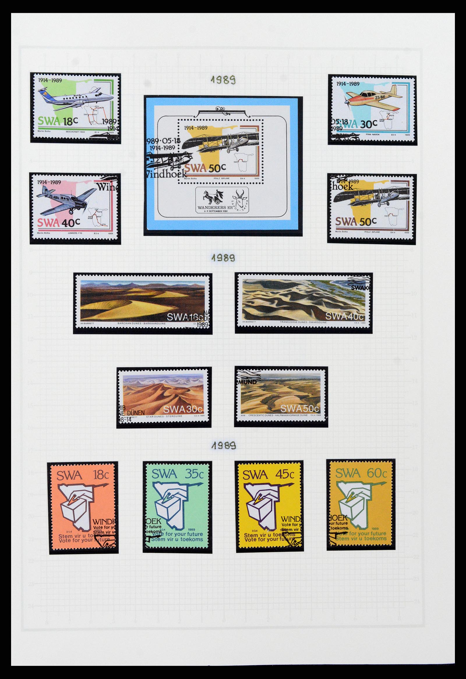 37620 080 - Postzegelverzameling 37620 Zuid West Afrika 1923-1990.