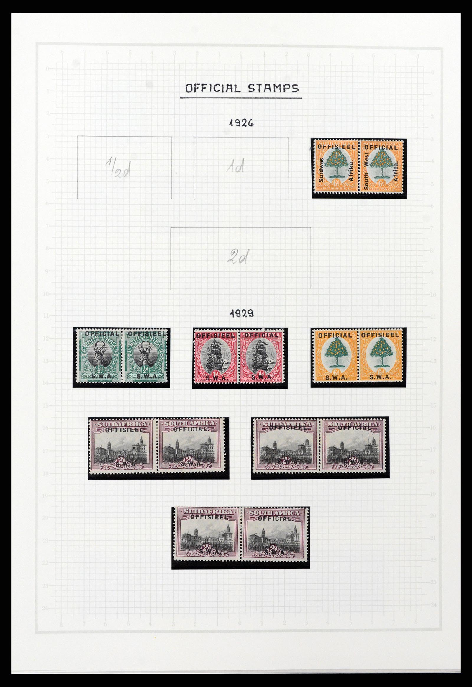 37620 083 - Postzegelverzameling 37620 Zuid West Afrika 1923-1990.