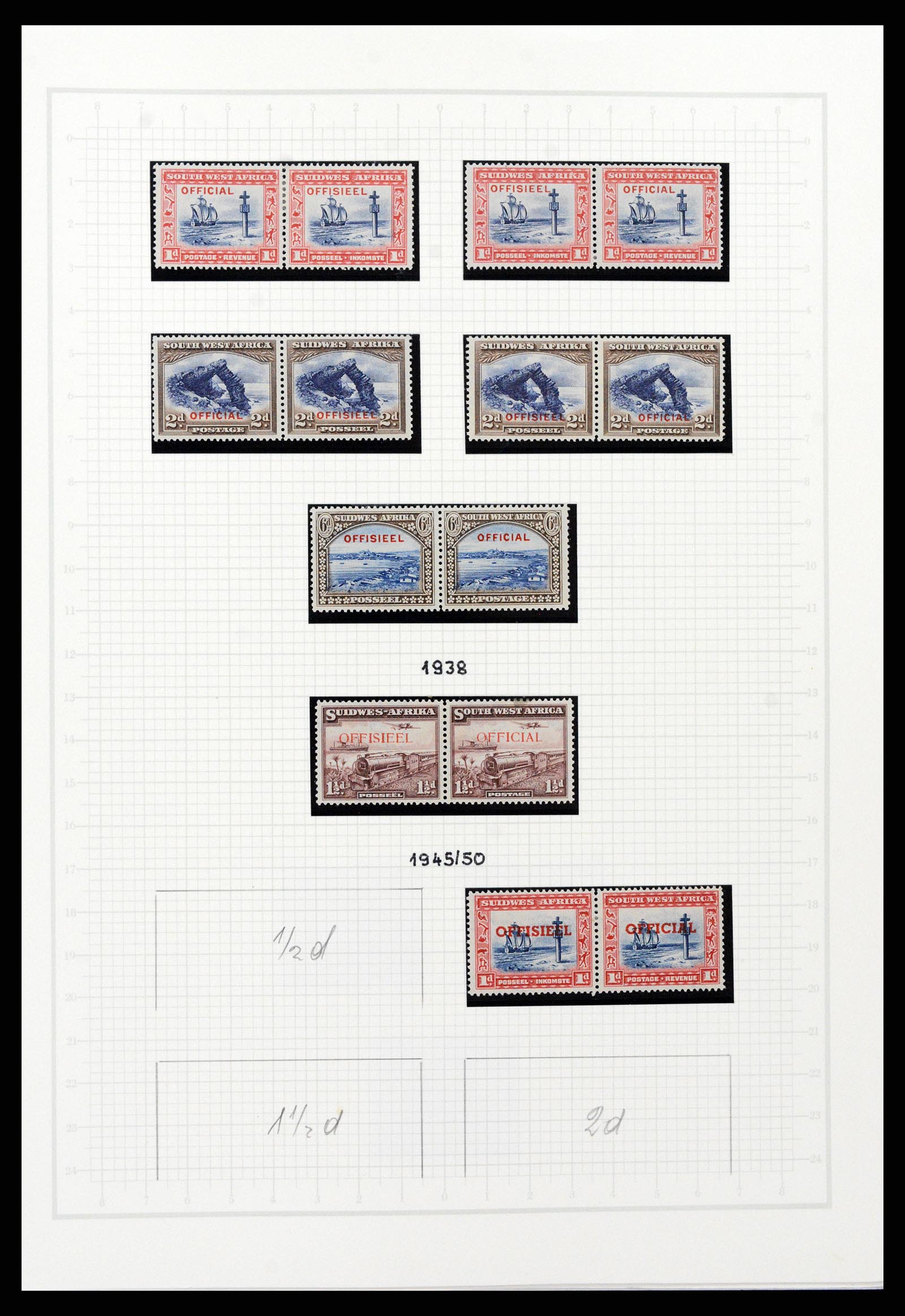 37620 085 - Postzegelverzameling 37620 Zuid West Afrika 1923-1990.