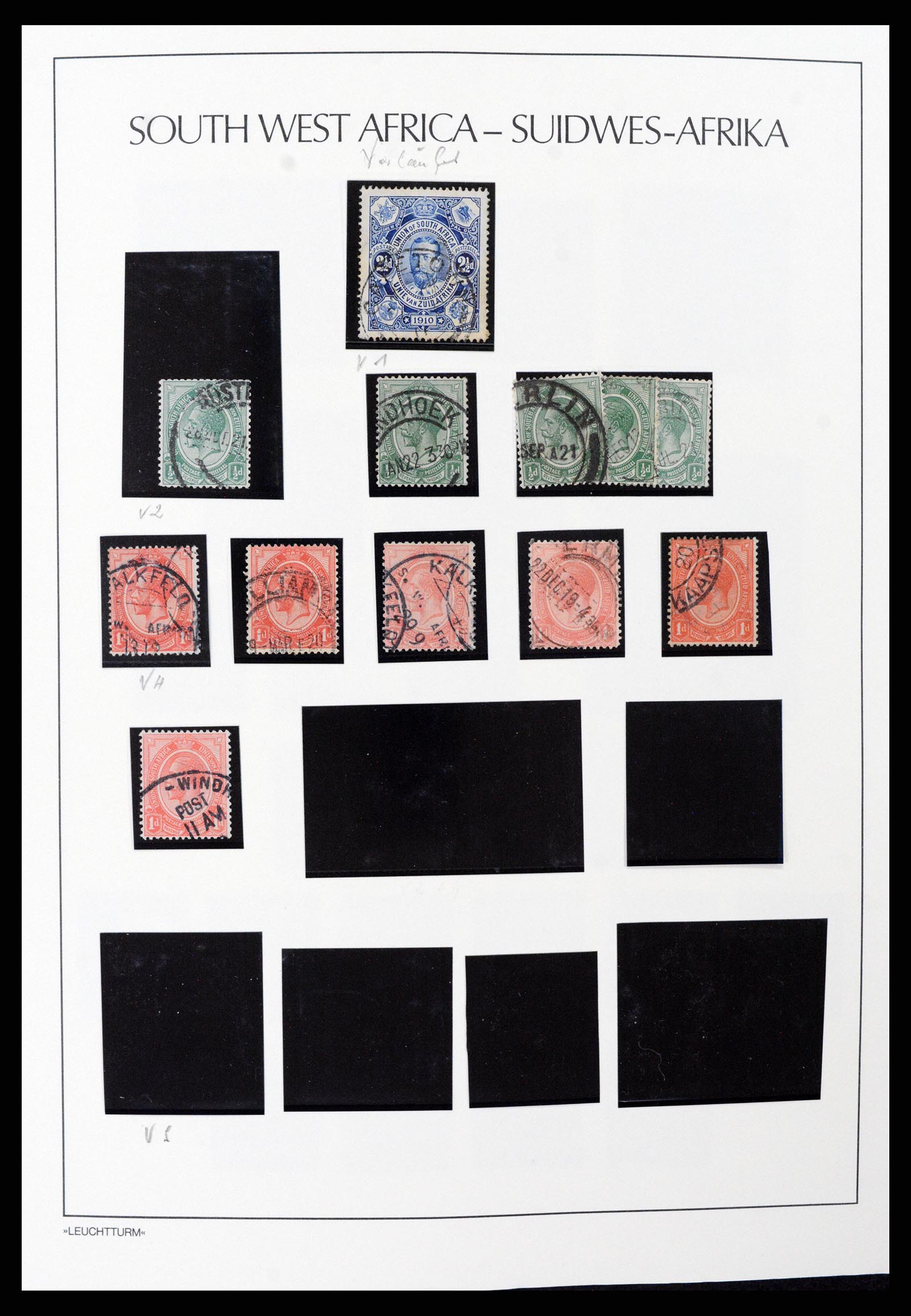37621 001 - Postzegelverzameling 37621 Zuid West Afrika en Namibië 1910-1991.