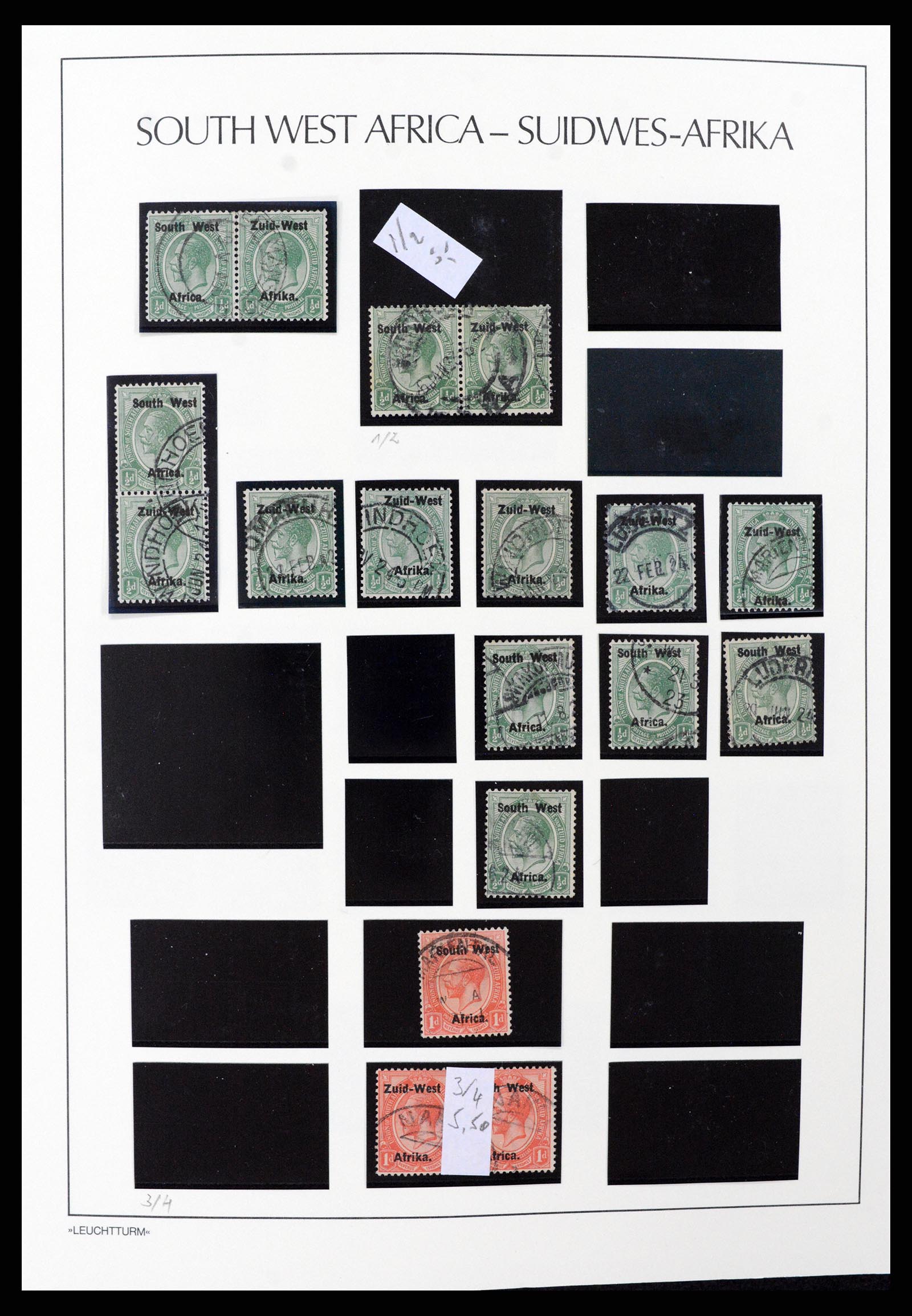 37621 004 - Postzegelverzameling 37621 Zuid West Afrika en Namibië 1910-1991.