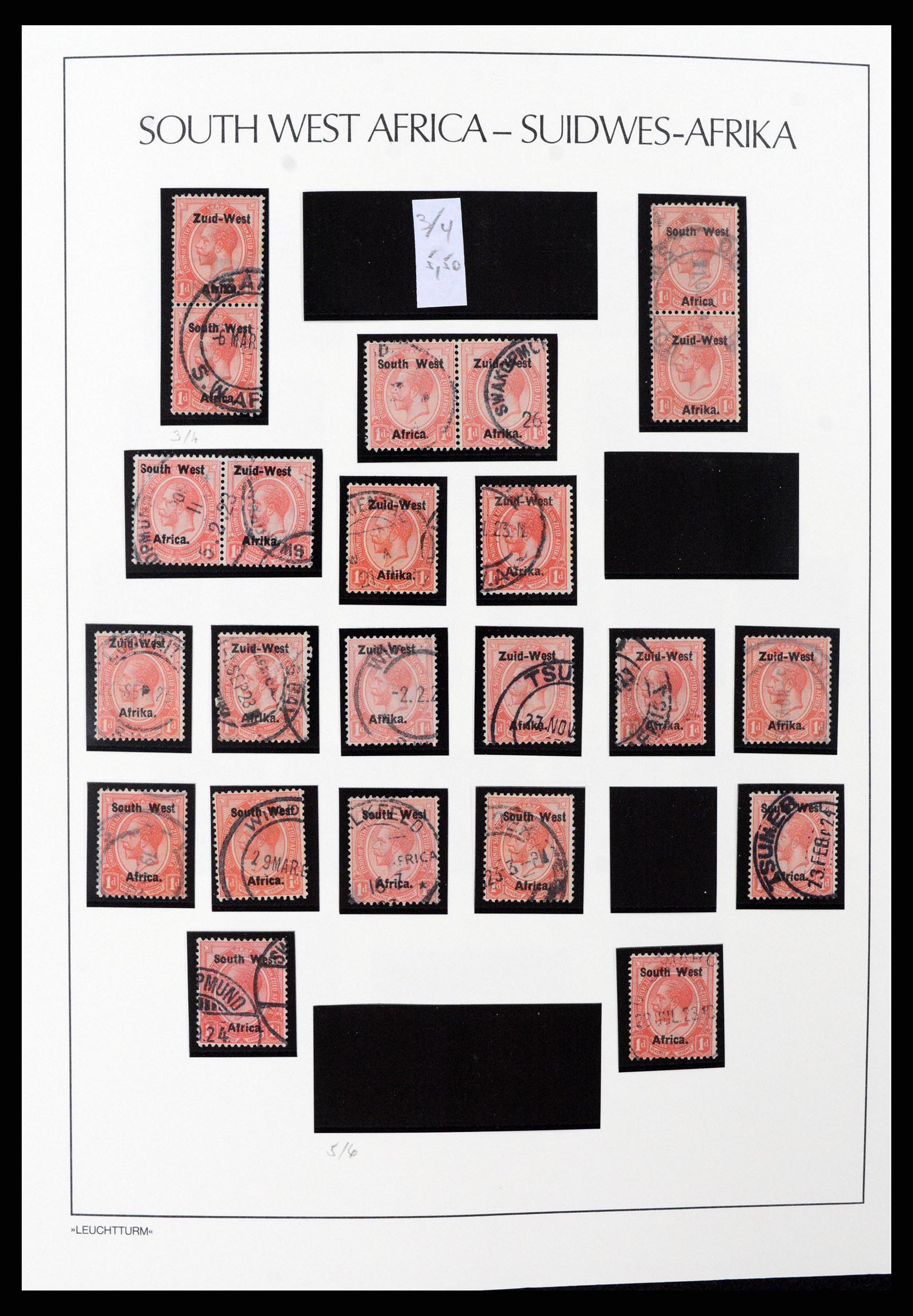 37621 005 - Postzegelverzameling 37621 Zuid West Afrika en Namibië 1910-1991.