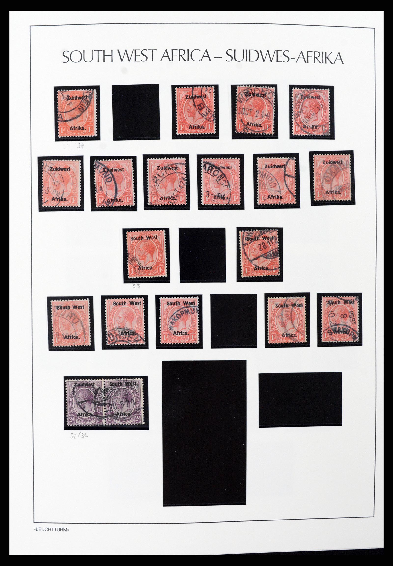 37621 010 - Postzegelverzameling 37621 Zuid West Afrika en Namibië 1910-1991.