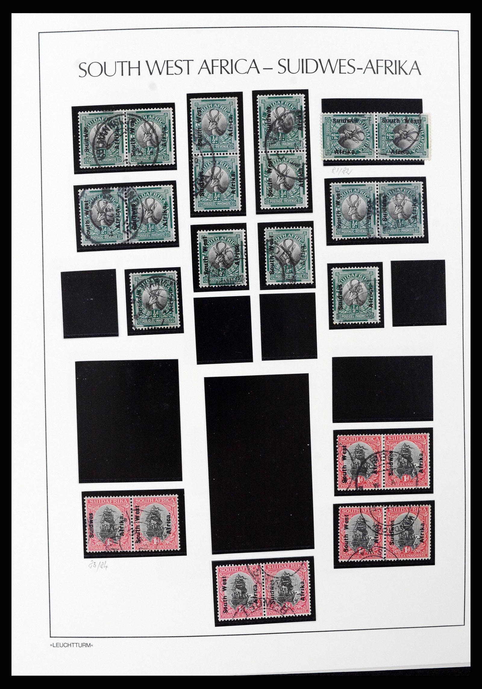 37621 019 - Postzegelverzameling 37621 Zuid West Afrika en Namibië 1910-1991.