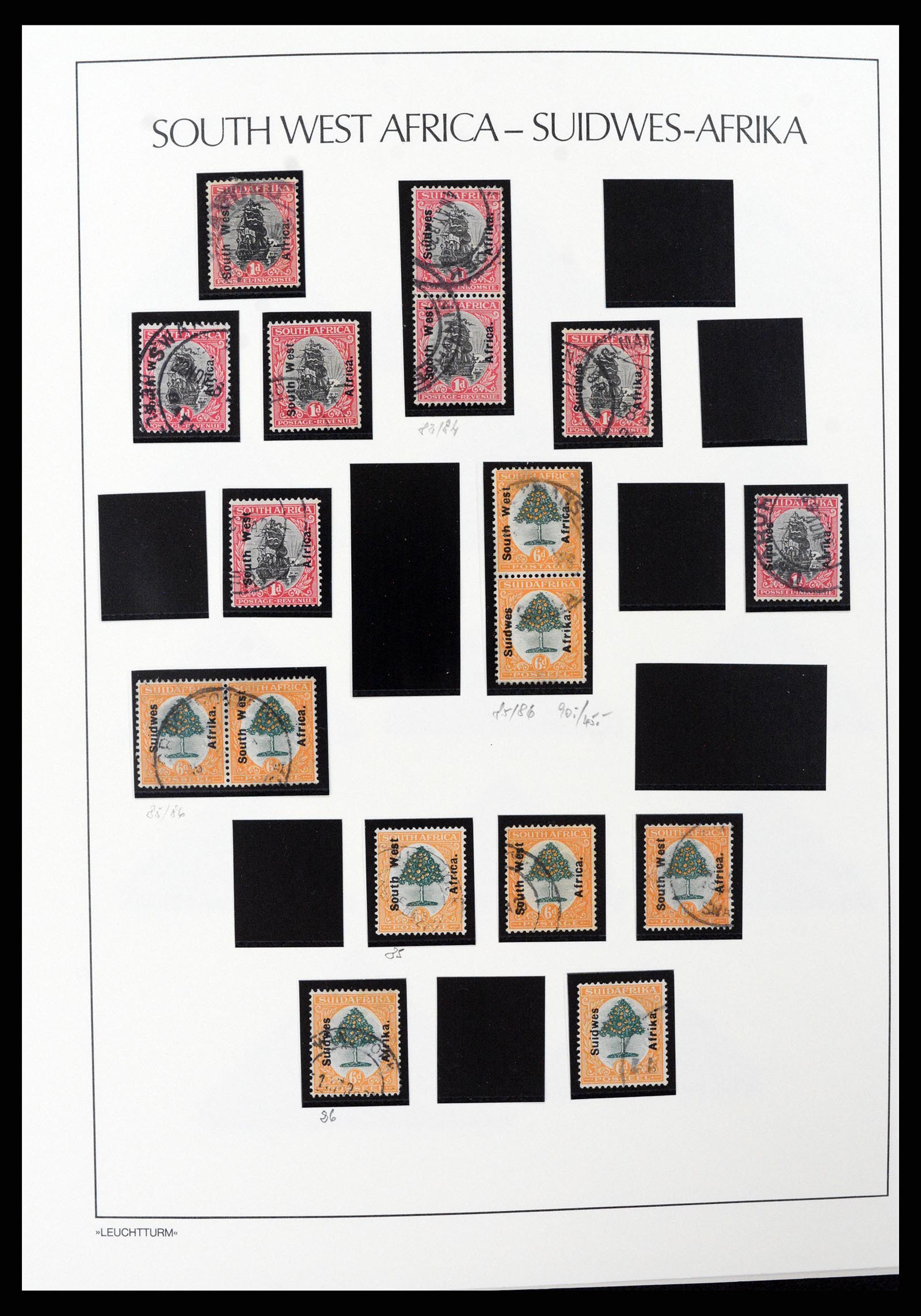 37621 020 - Postzegelverzameling 37621 Zuid West Afrika en Namibië 1910-1991.