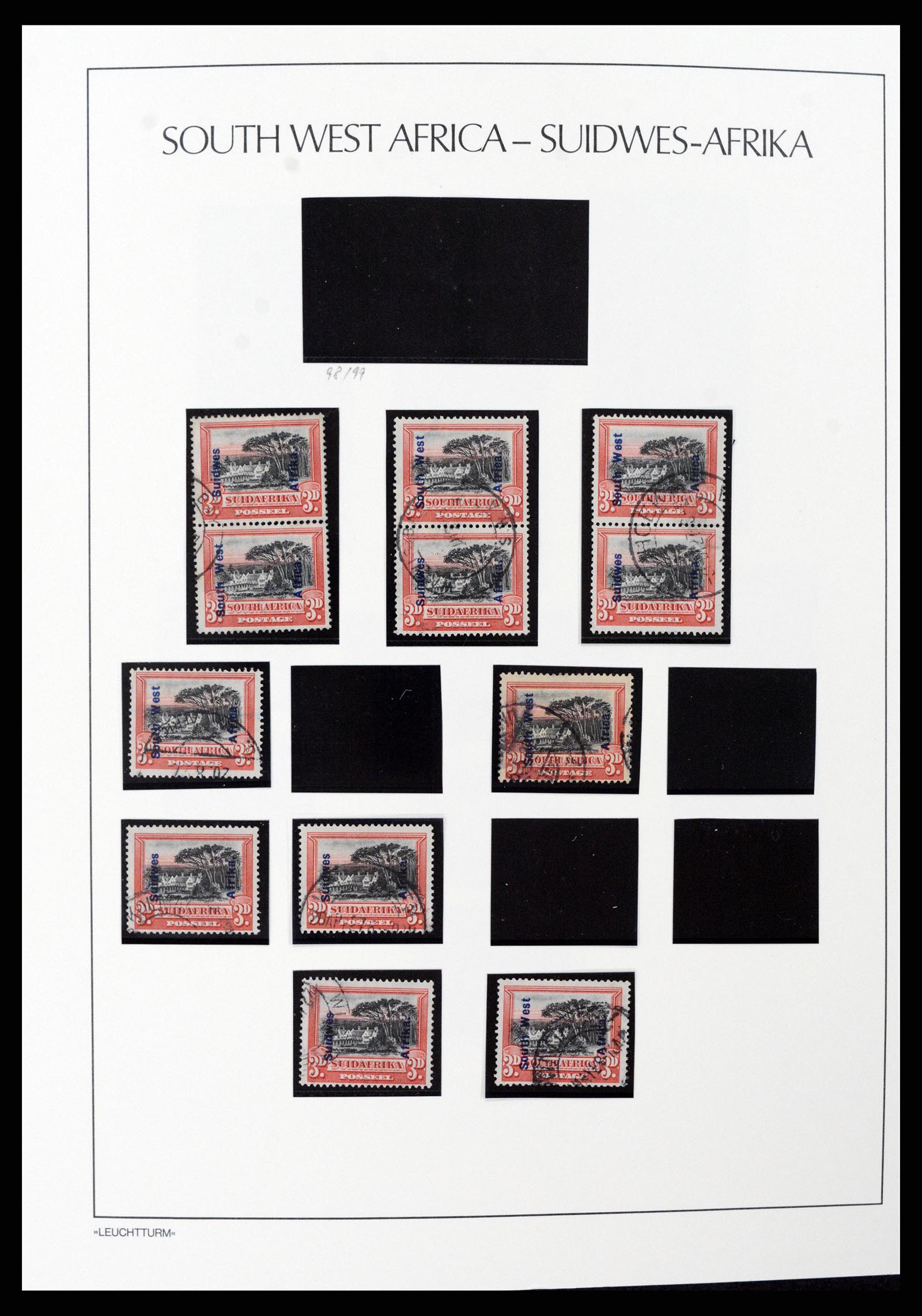 37621 028 - Postzegelverzameling 37621 Zuid West Afrika en Namibië 1910-1991.