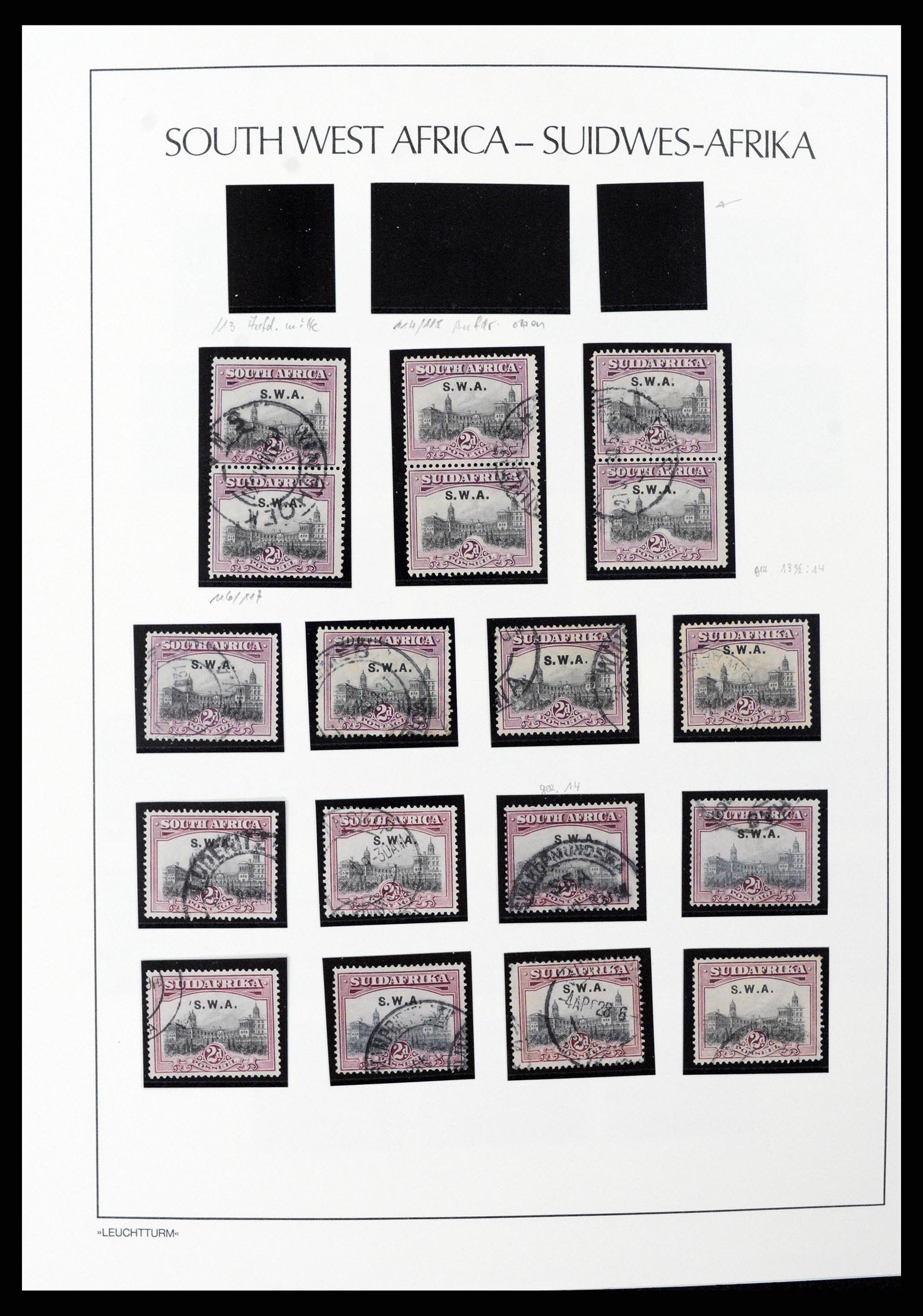37621 032 - Postzegelverzameling 37621 Zuid West Afrika en Namibië 1910-1991.