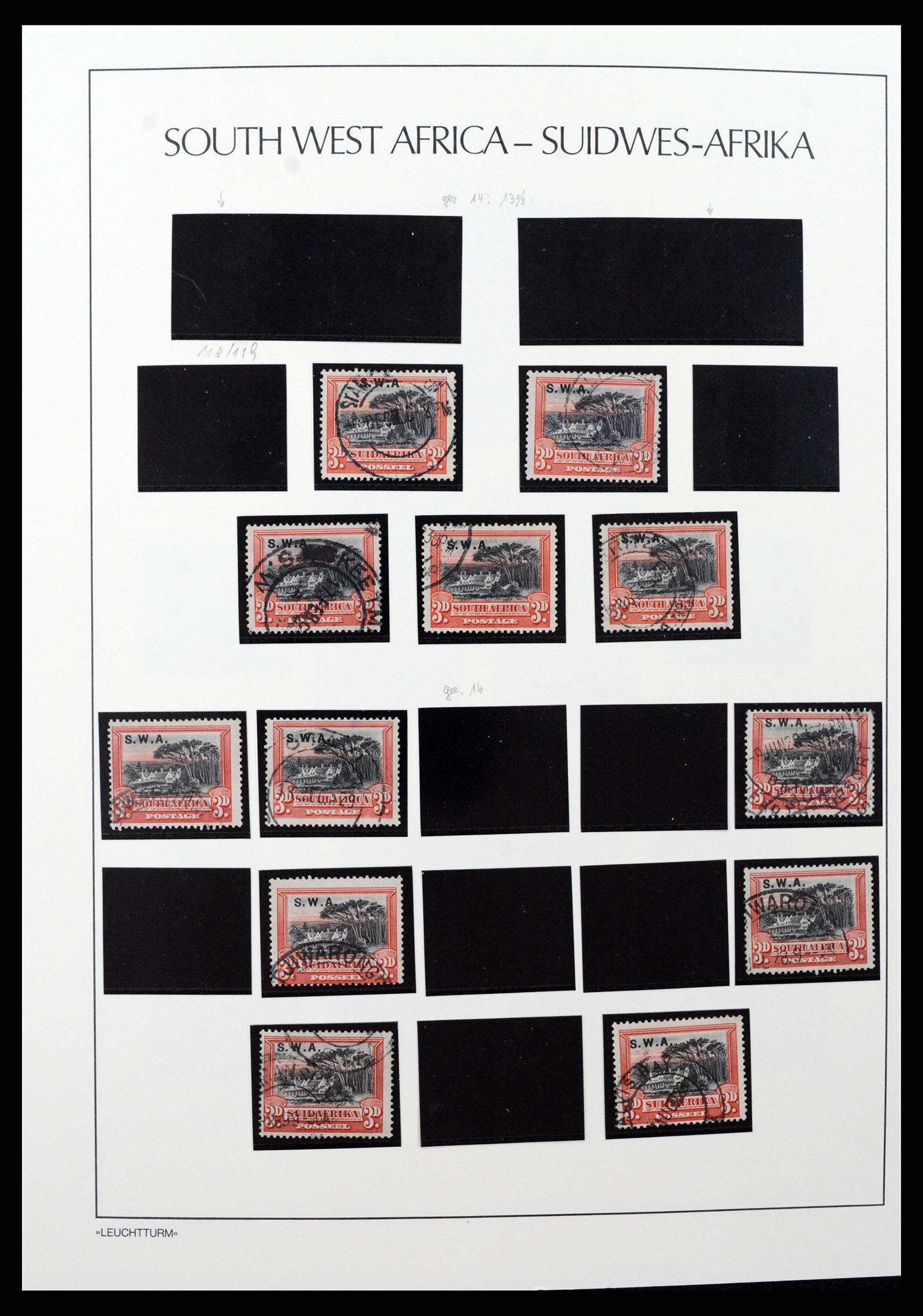 37621 033 - Postzegelverzameling 37621 Zuid West Afrika en Namibië 1910-1991.