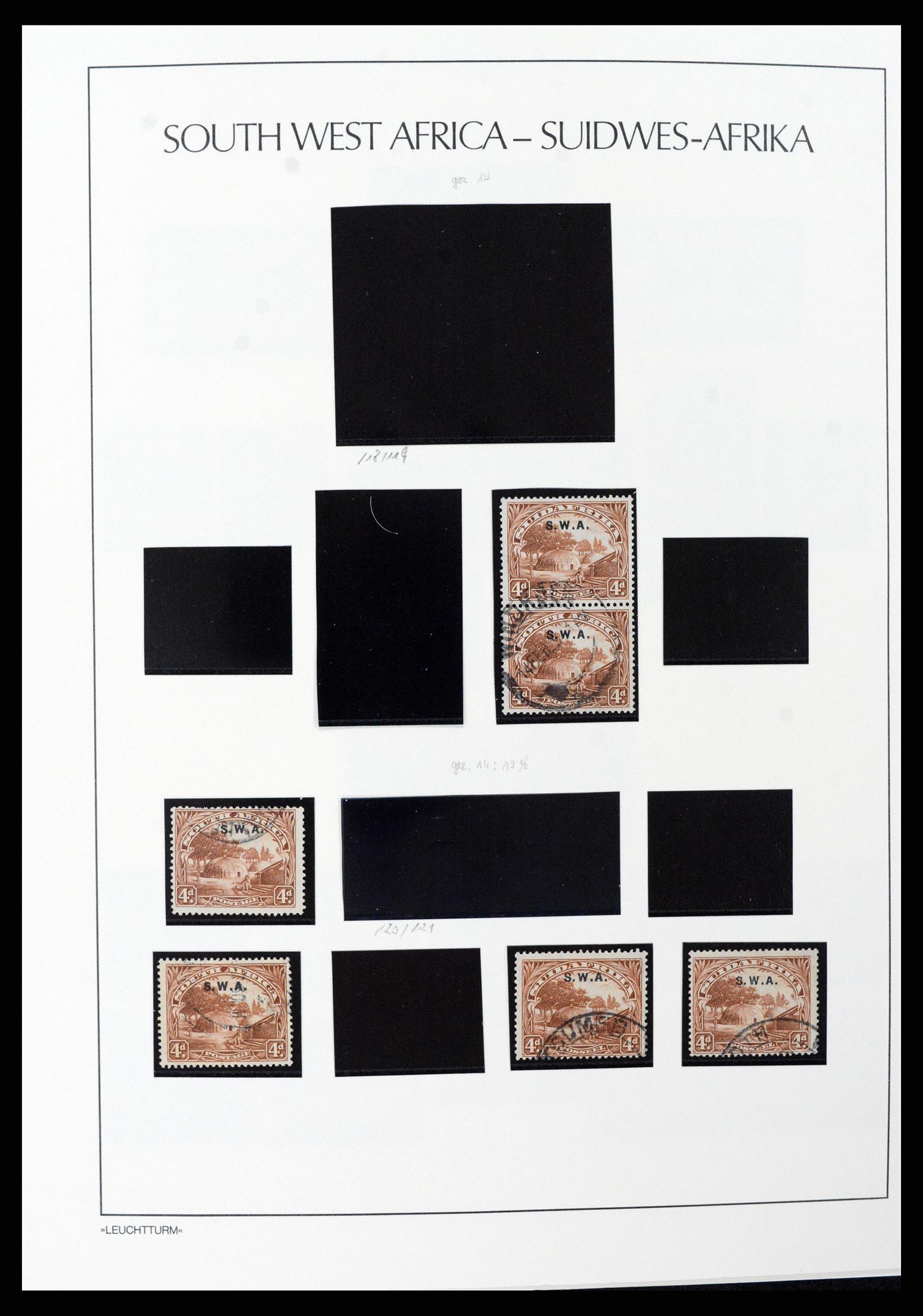 37621 034 - Postzegelverzameling 37621 Zuid West Afrika en Namibië 1910-1991.