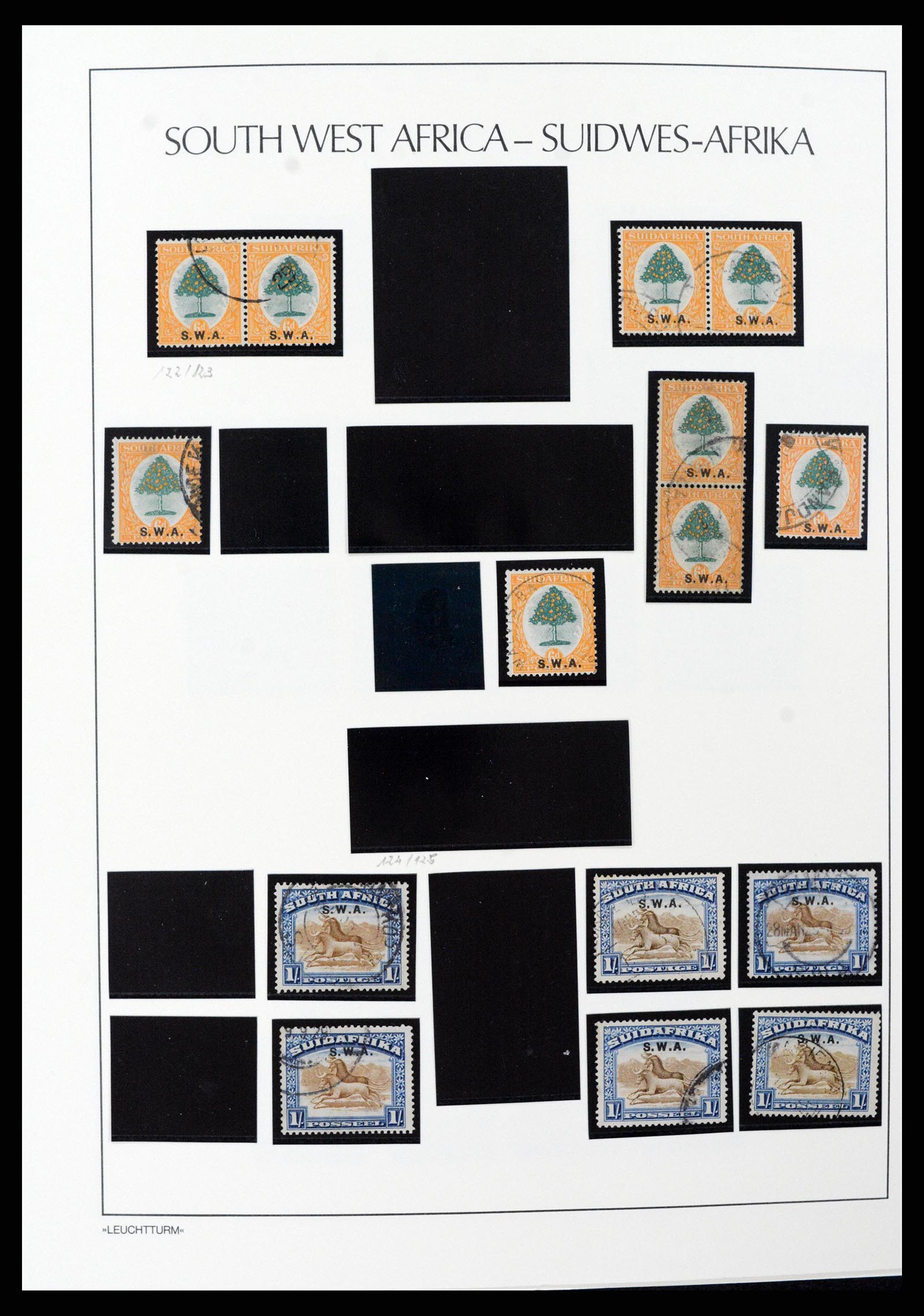 37621 035 - Postzegelverzameling 37621 Zuid West Afrika en Namibië 1910-1991.