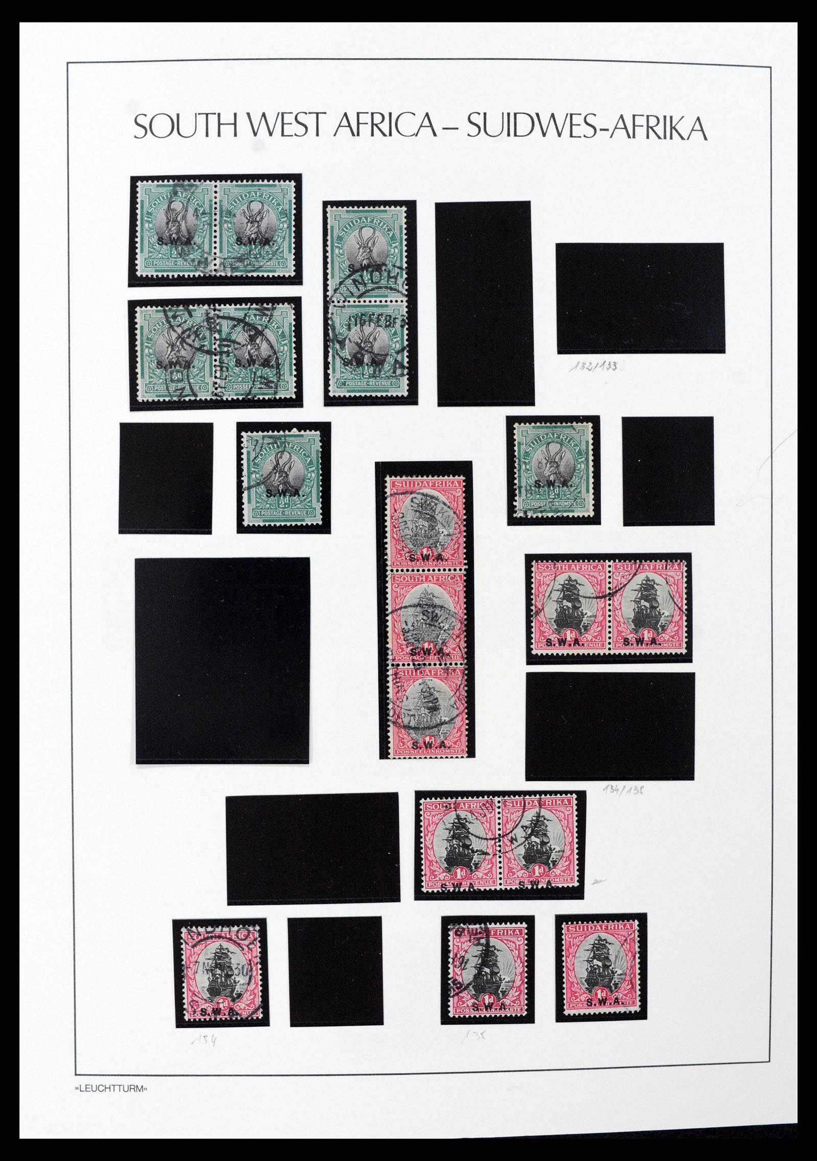 37621 037 - Postzegelverzameling 37621 Zuid West Afrika en Namibië 1910-1991.