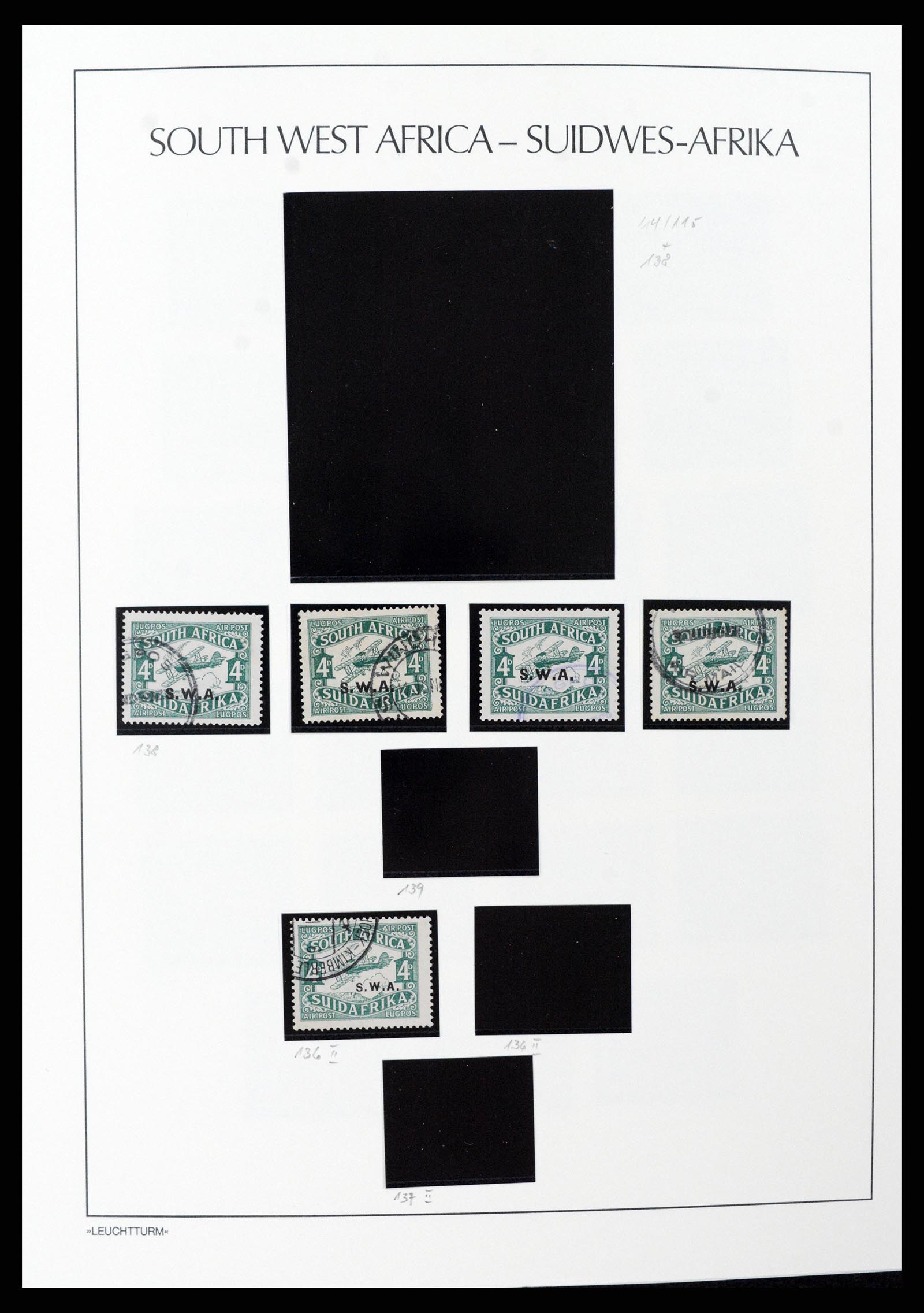 37621 038 - Postzegelverzameling 37621 Zuid West Afrika en Namibië 1910-1991.