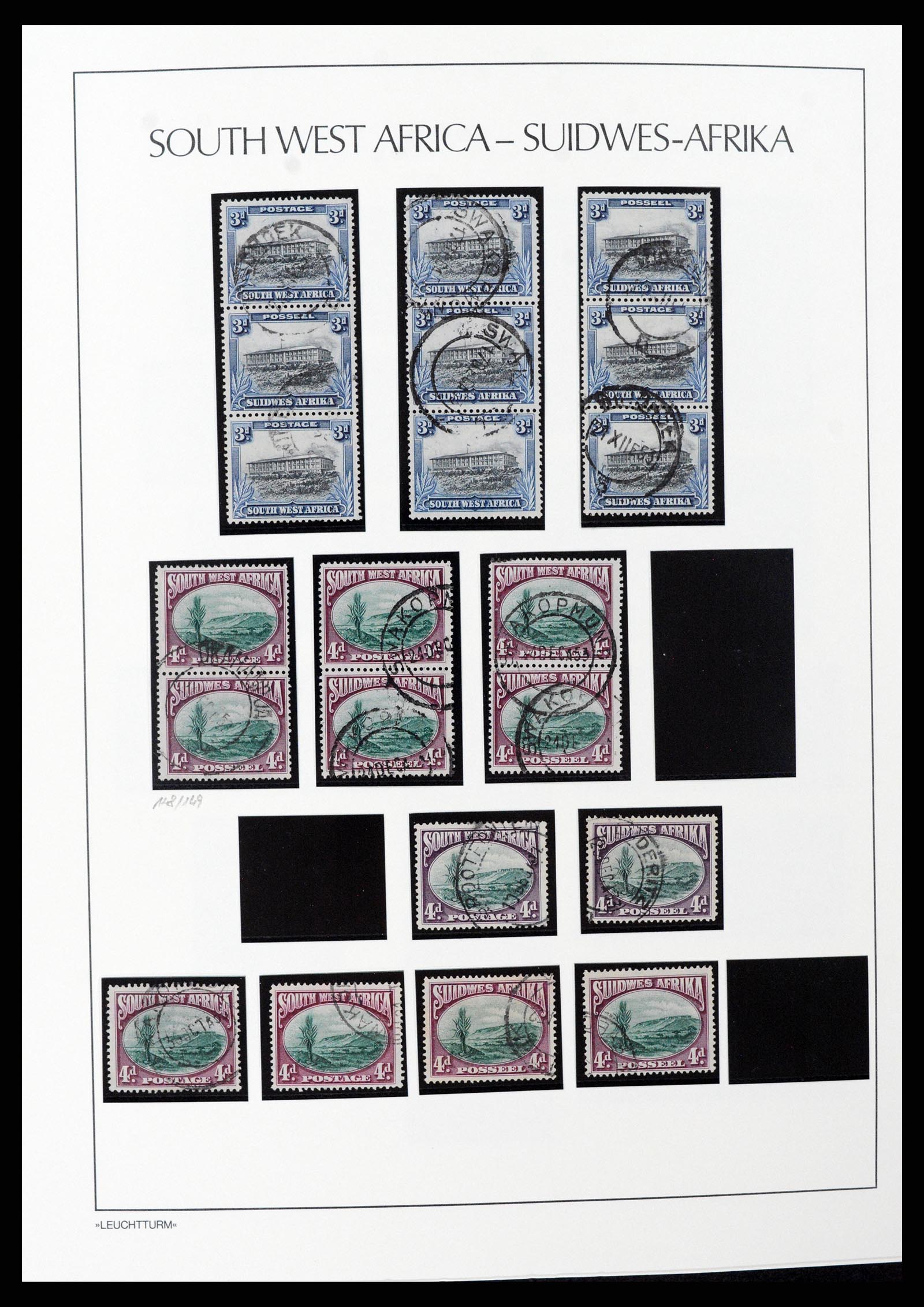 37621 046 - Postzegelverzameling 37621 Zuid West Afrika en Namibië 1910-1991.