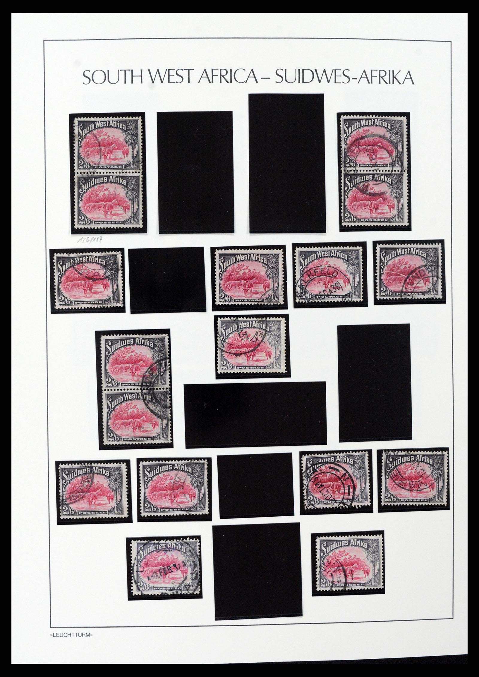37621 054 - Postzegelverzameling 37621 Zuid West Afrika en Namibië 1910-1991.