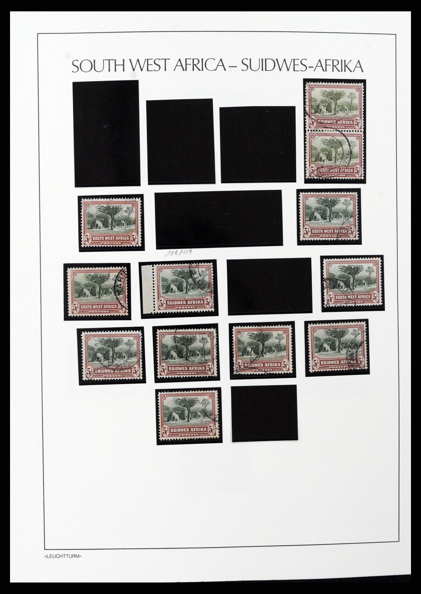 37621 055 - Postzegelverzameling 37621 Zuid West Afrika en Namibië 1910-1991.