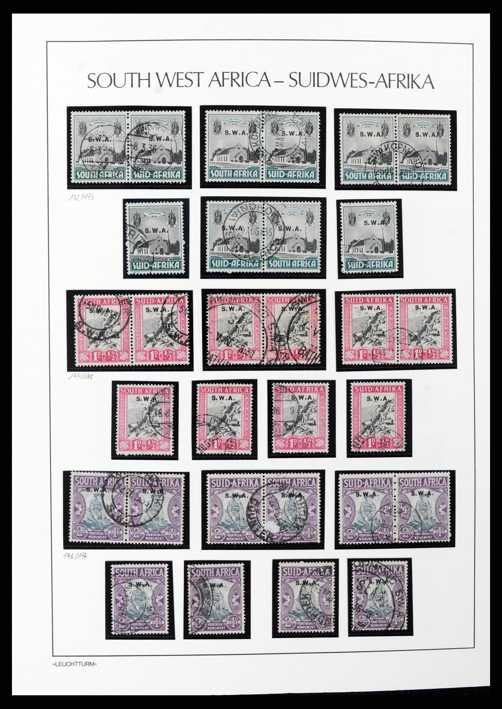 37621 058 - Postzegelverzameling 37621 Zuid West Afrika en Namibië 1910-1991.