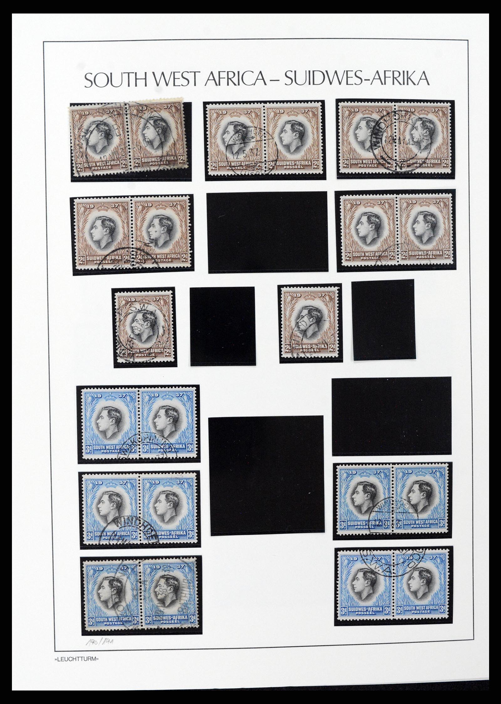 37621 063 - Postzegelverzameling 37621 Zuid West Afrika en Namibië 1910-1991.