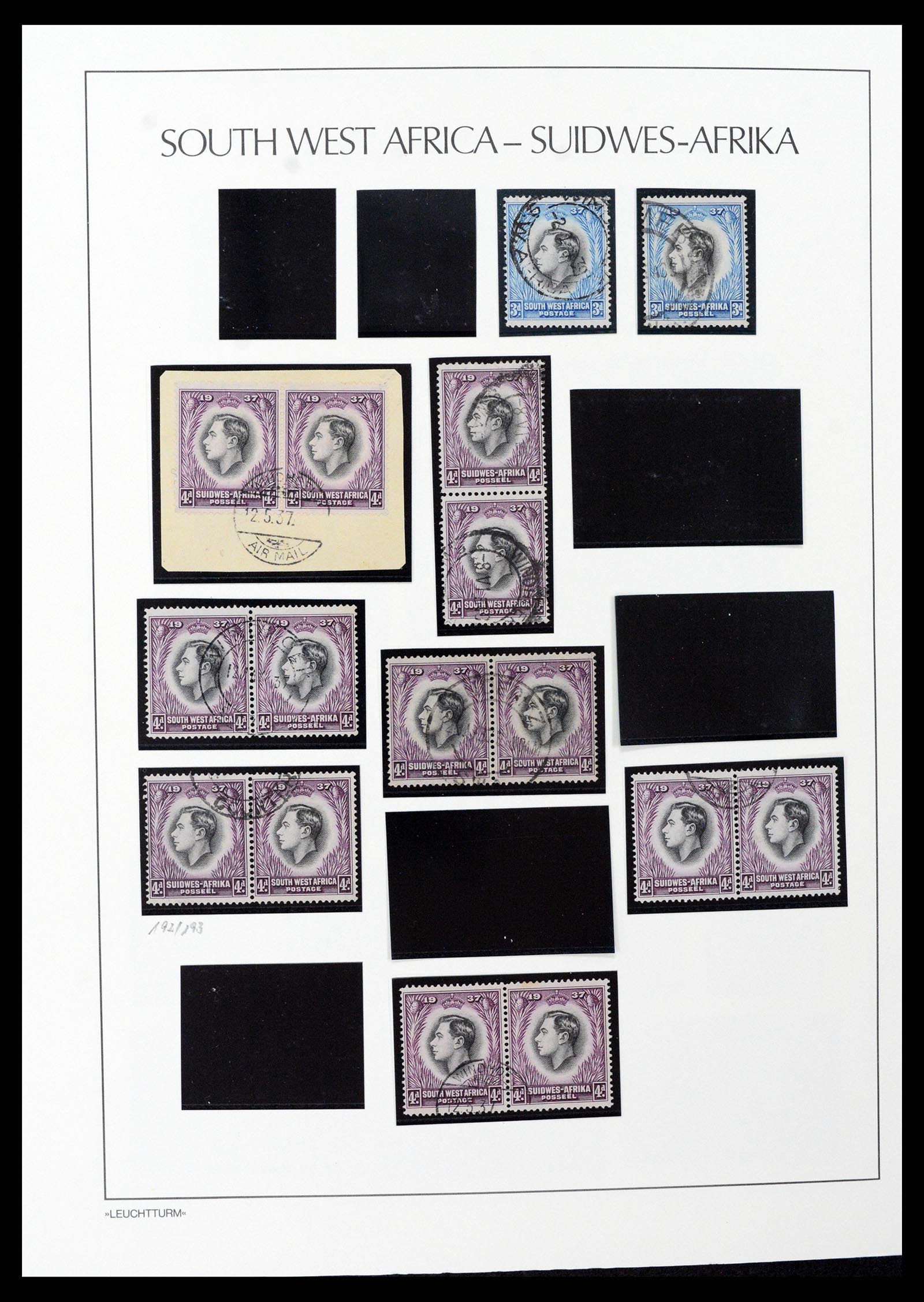 37621 064 - Postzegelverzameling 37621 Zuid West Afrika en Namibië 1910-1991.