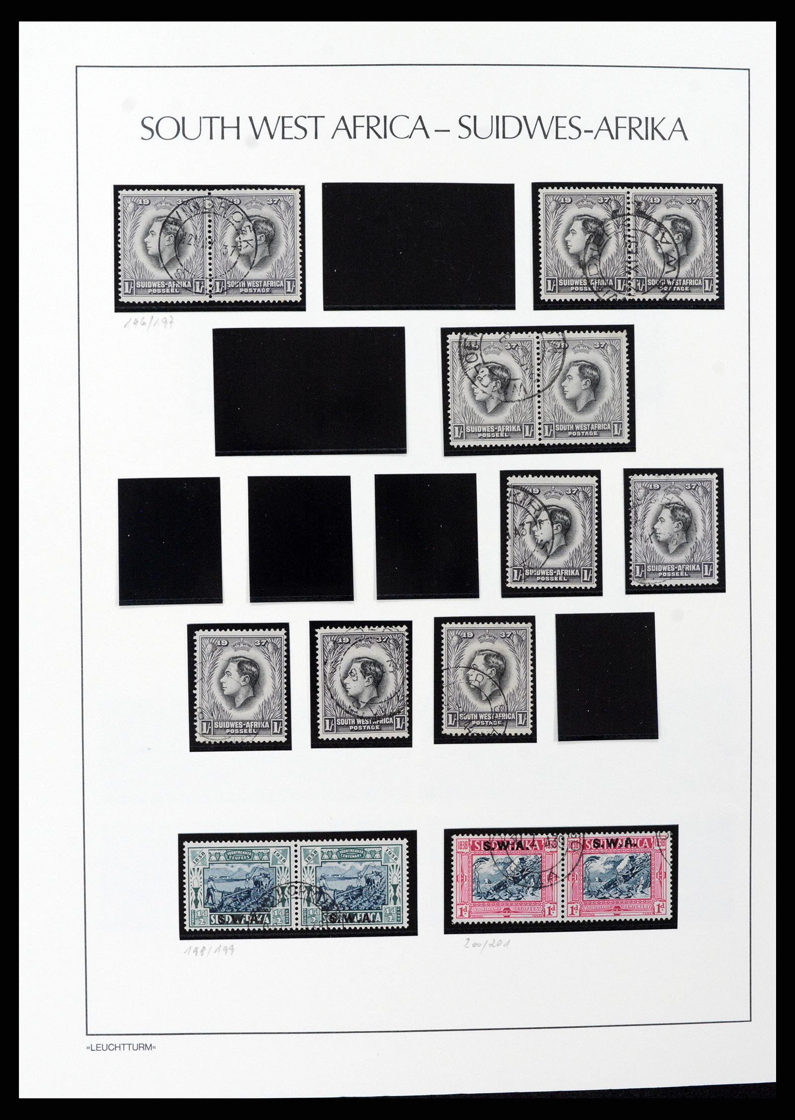 37621 066 - Postzegelverzameling 37621 Zuid West Afrika en Namibië 1910-1991.
