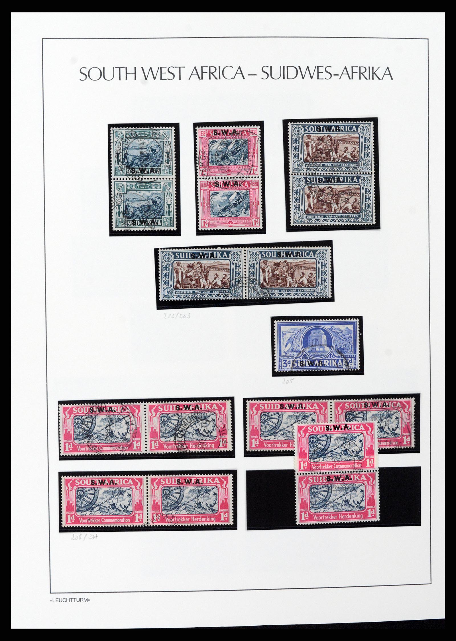 37621 067 - Postzegelverzameling 37621 Zuid West Afrika en Namibië 1910-1991.