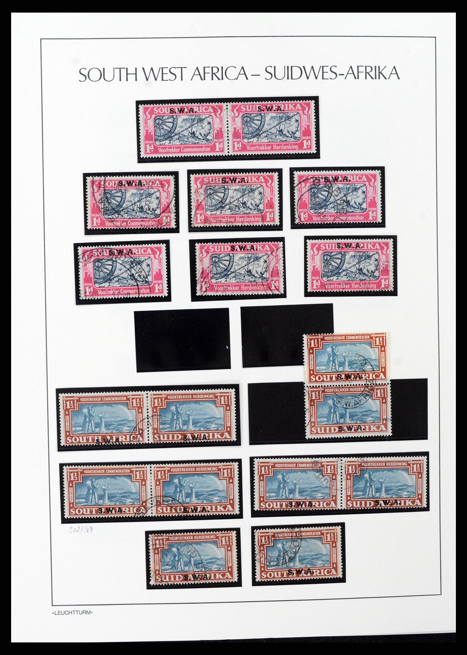 37621 068 - Postzegelverzameling 37621 Zuid West Afrika en Namibië 1910-1991.