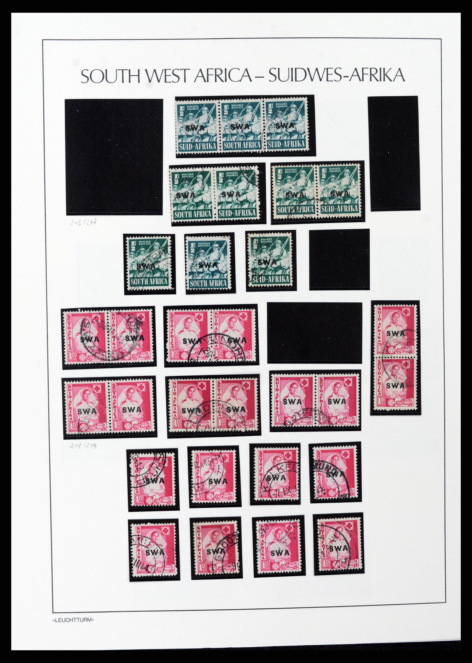 37621 070 - Postzegelverzameling 37621 Zuid West Afrika en Namibië 1910-1991.