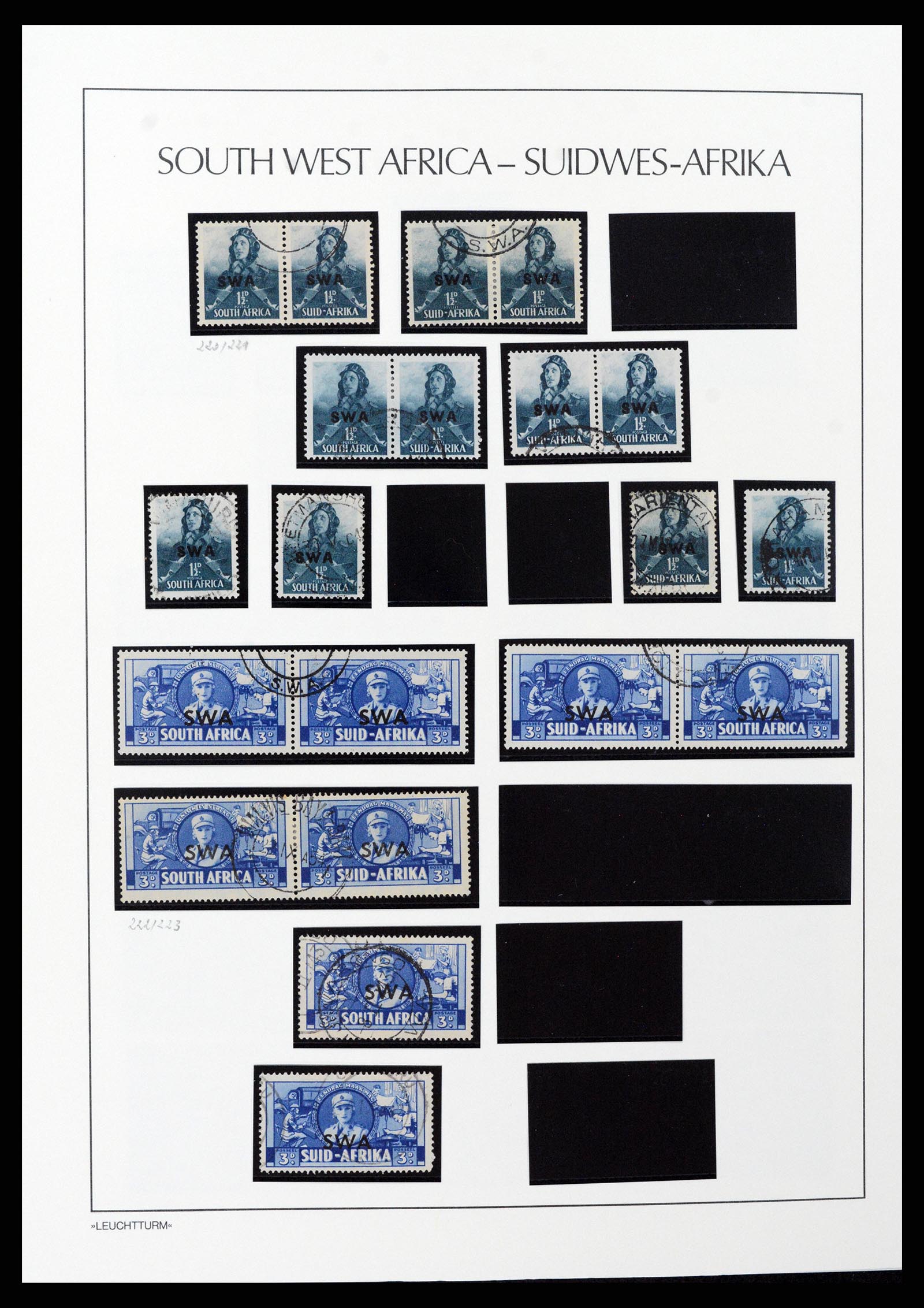 37621 071 - Postzegelverzameling 37621 Zuid West Afrika en Namibië 1910-1991.