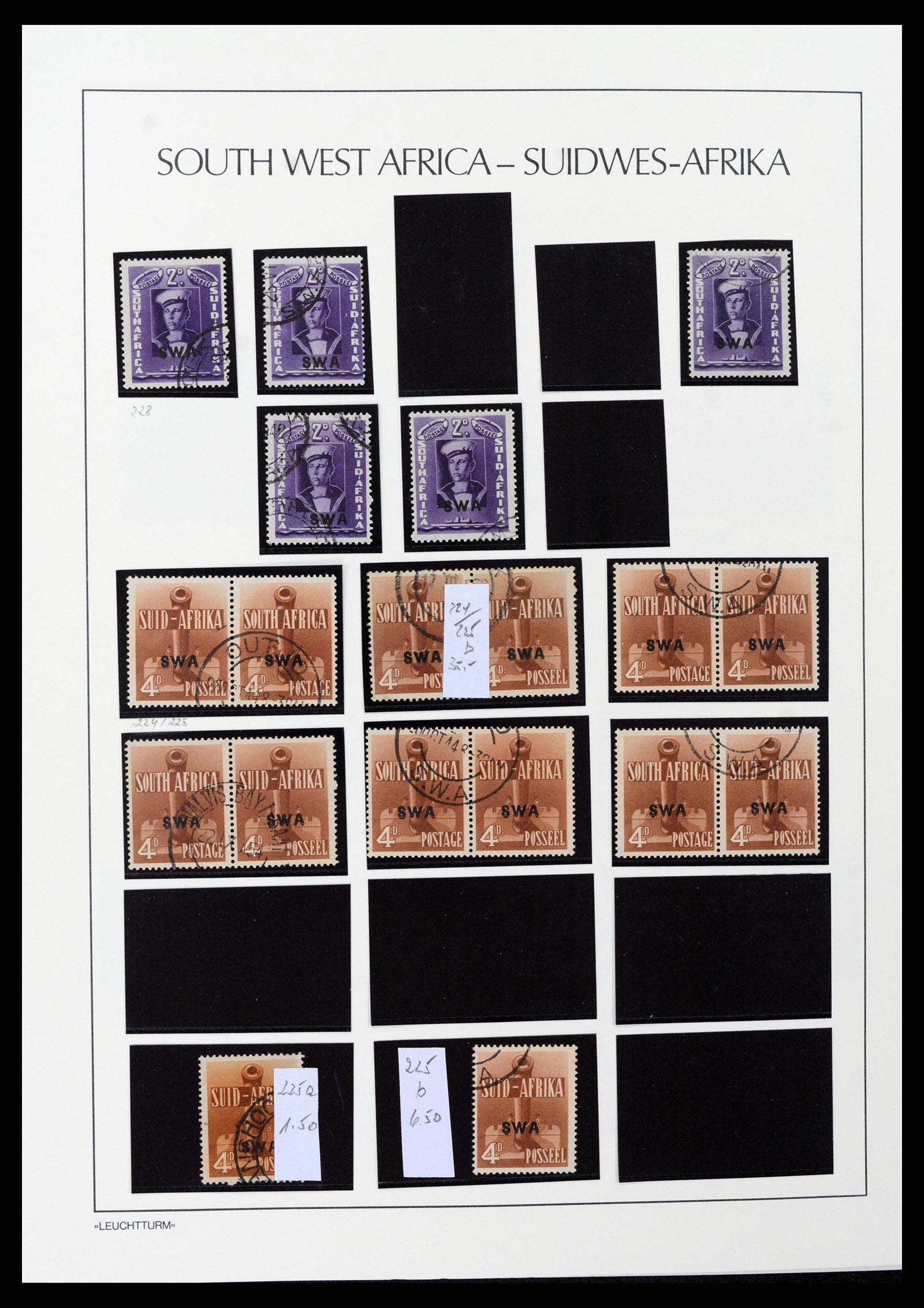 37621 072 - Postzegelverzameling 37621 Zuid West Afrika en Namibië 1910-1991.