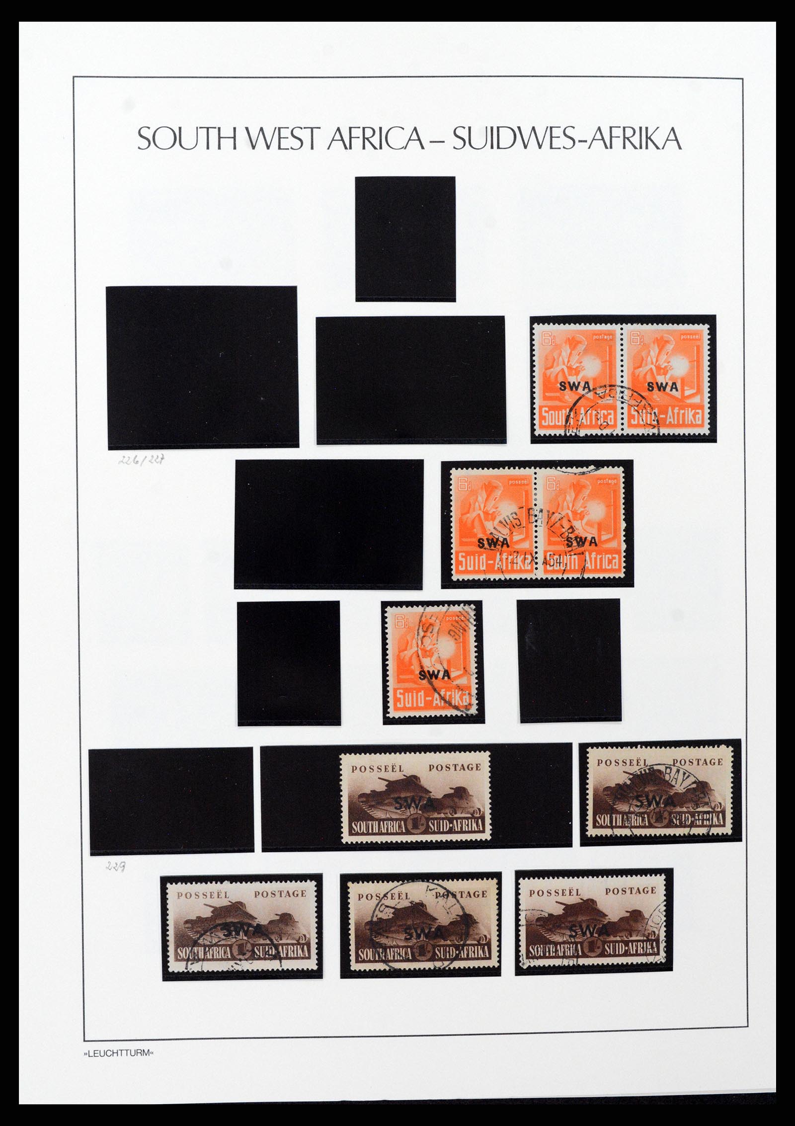 37621 073 - Postzegelverzameling 37621 Zuid West Afrika en Namibië 1910-1991.