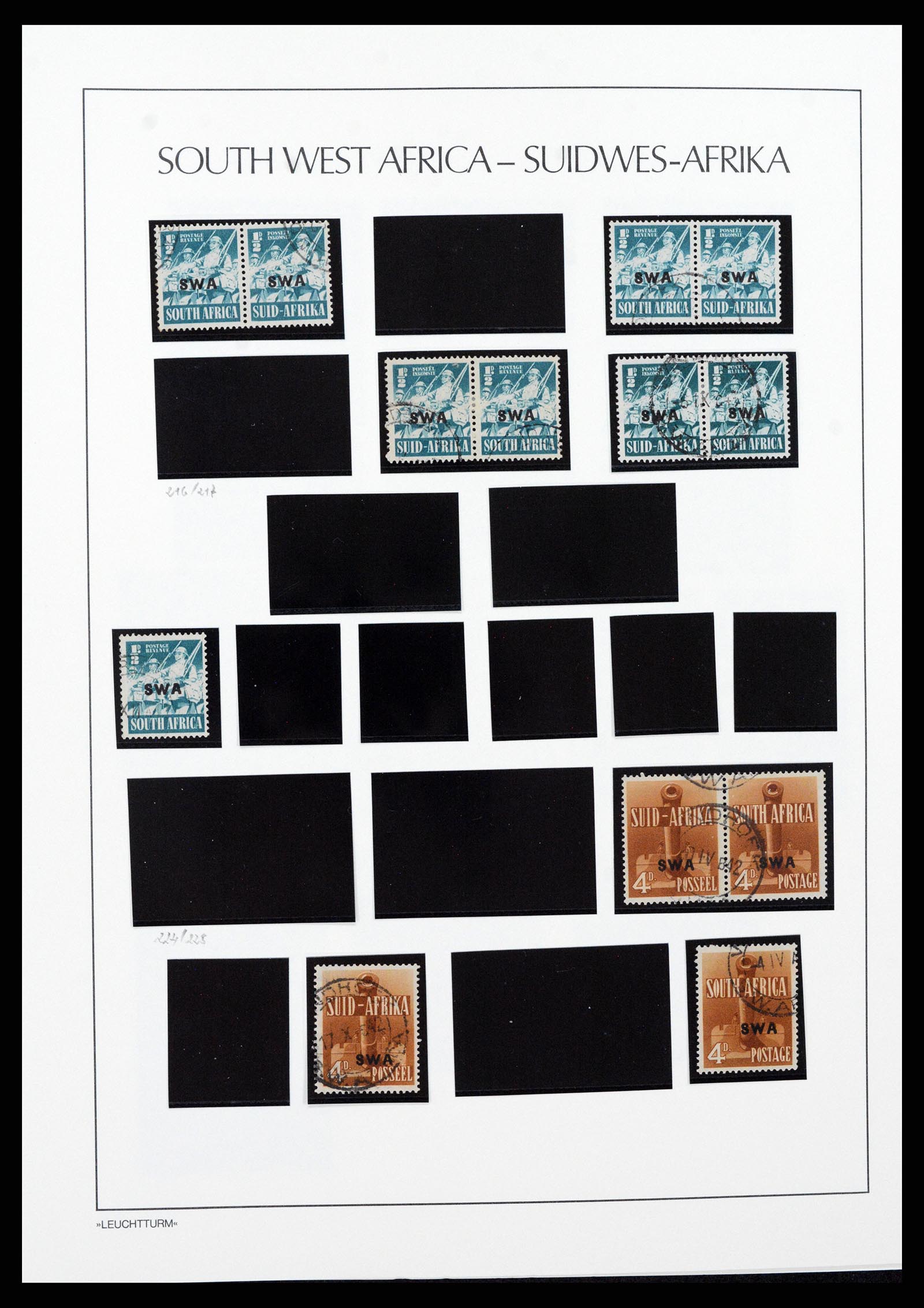 37621 074 - Postzegelverzameling 37621 Zuid West Afrika en Namibië 1910-1991.