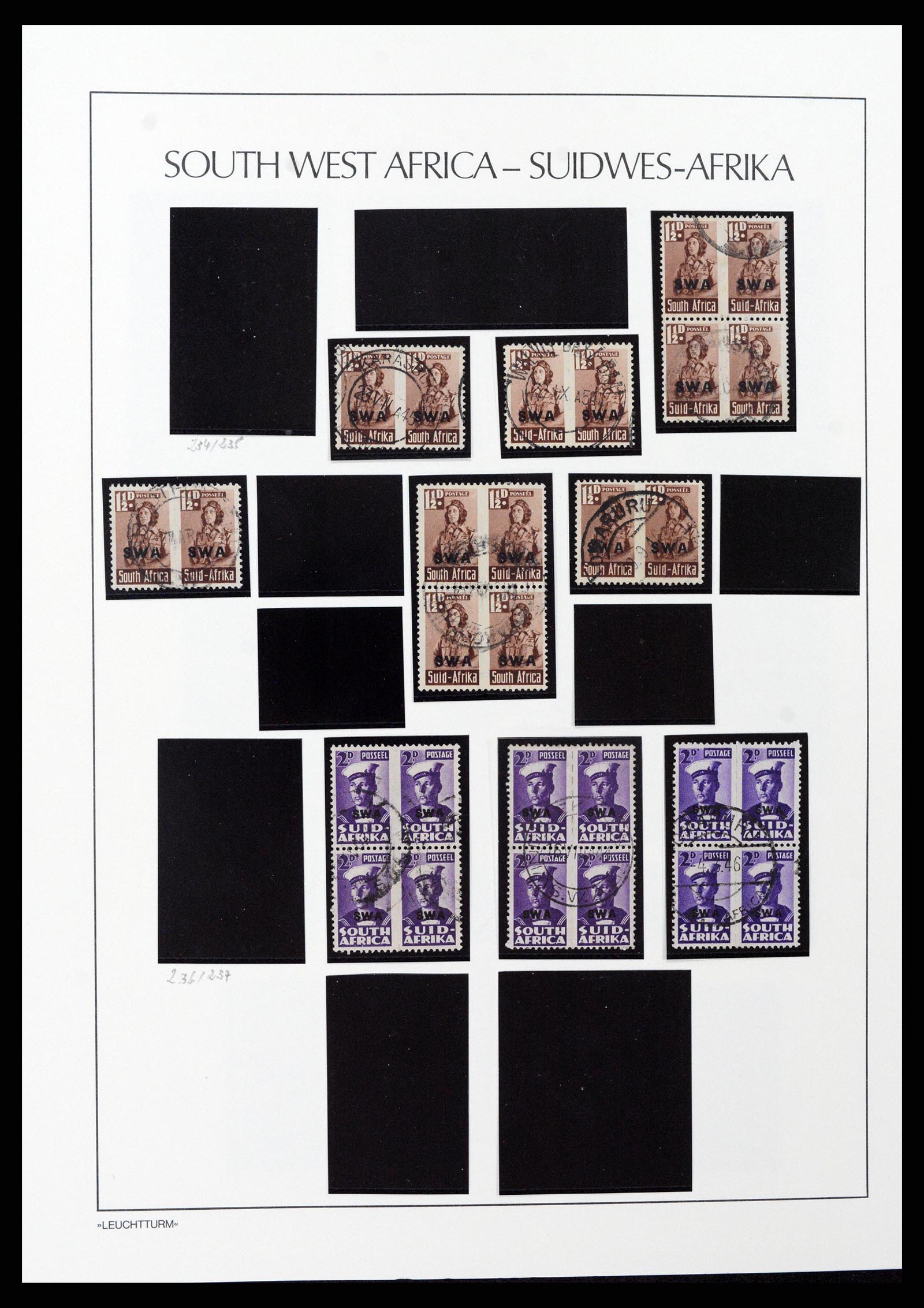 37621 077 - Postzegelverzameling 37621 Zuid West Afrika en Namibië 1910-1991.
