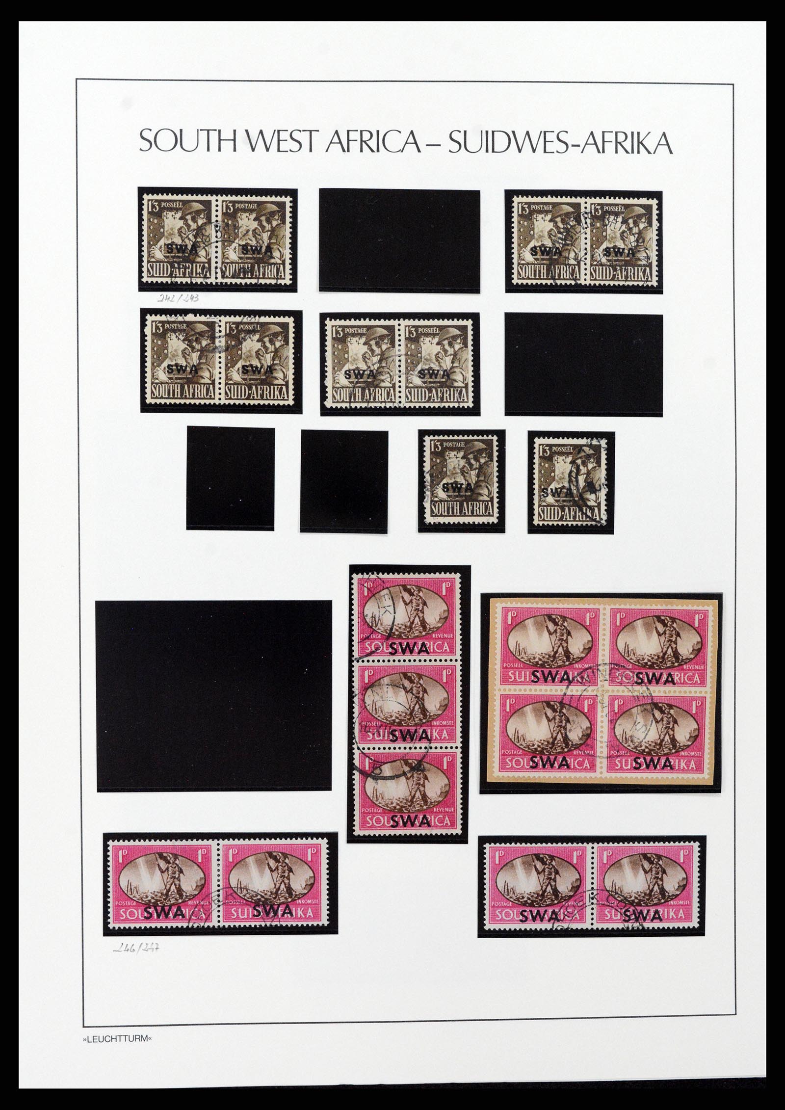 37621 081 - Postzegelverzameling 37621 Zuid West Afrika en Namibië 1910-1991.