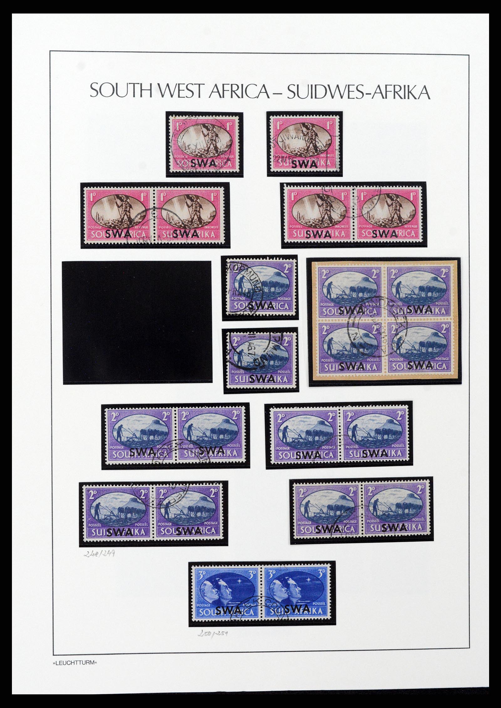 37621 082 - Postzegelverzameling 37621 Zuid West Afrika en Namibië 1910-1991.