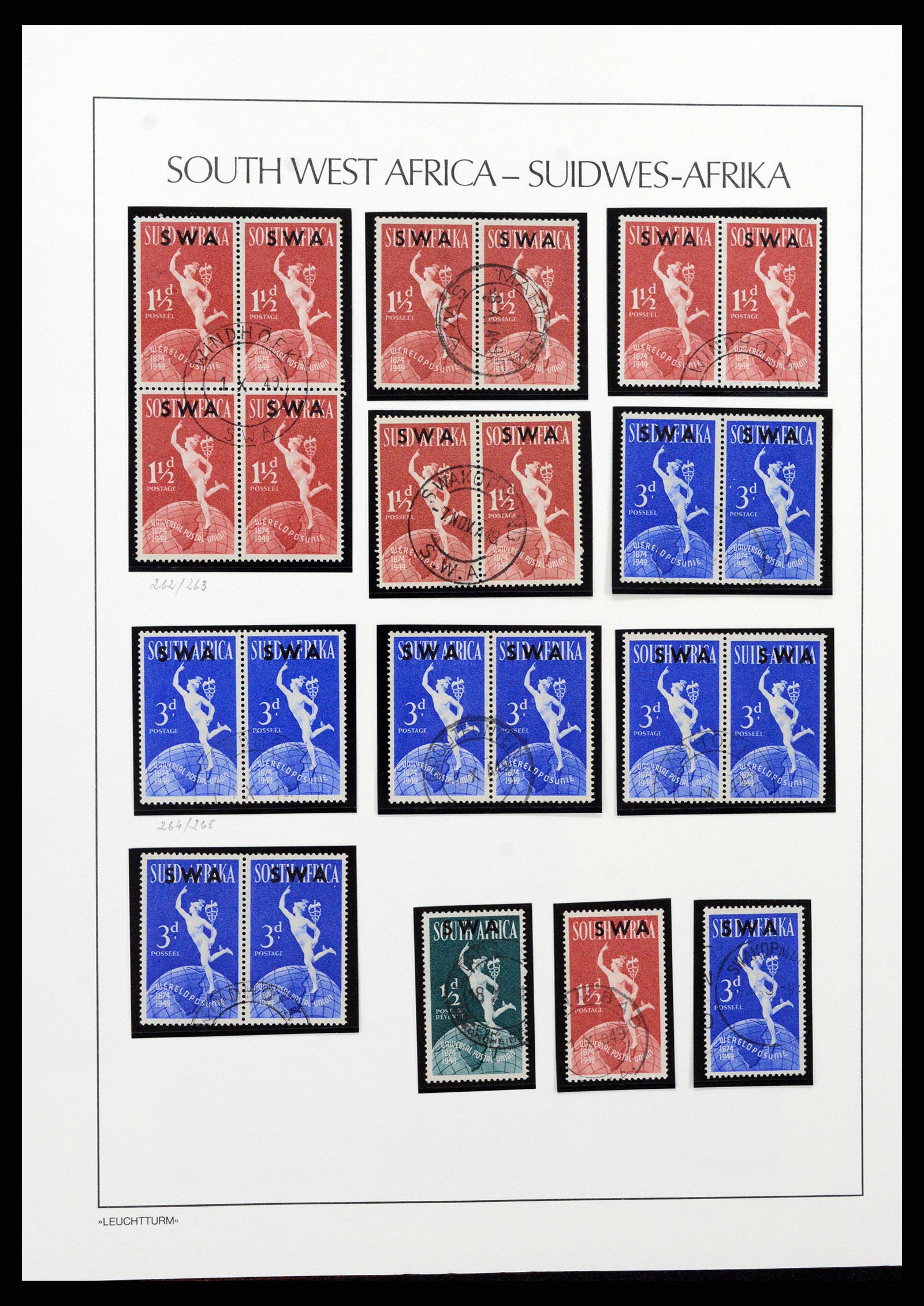 37621 090 - Postzegelverzameling 37621 Zuid West Afrika en Namibië 1910-1991.