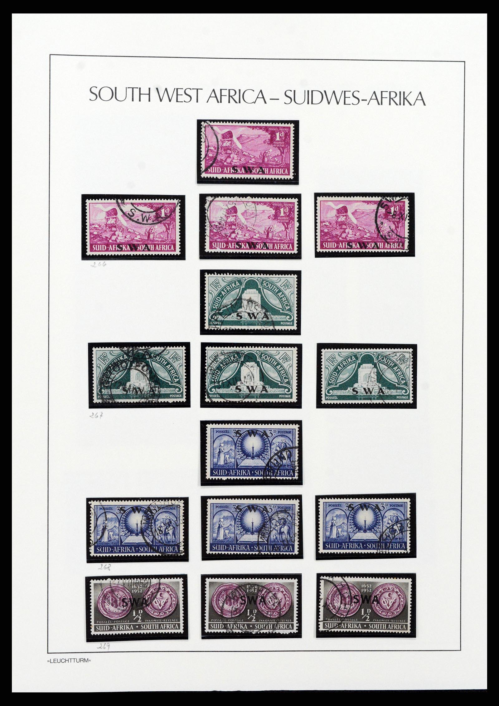 37621 091 - Postzegelverzameling 37621 Zuid West Afrika en Namibië 1910-1991.