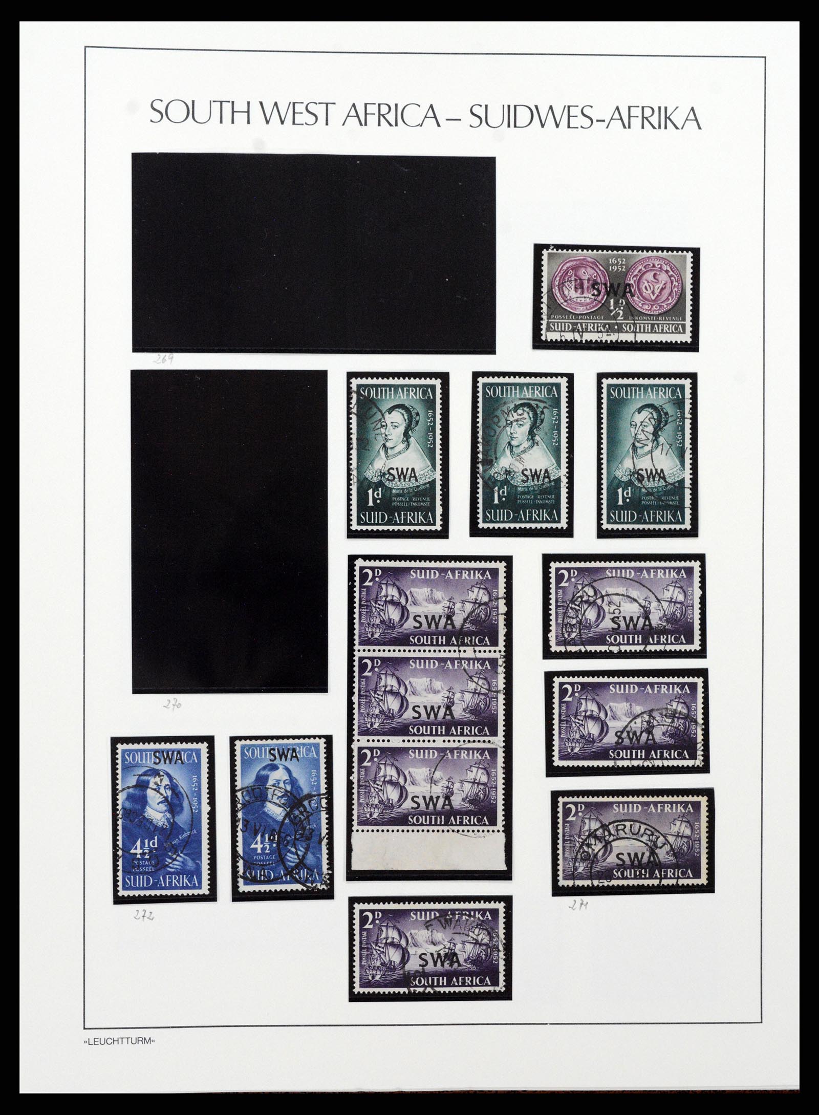 37621 093 - Postzegelverzameling 37621 Zuid West Afrika en Namibië 1910-1991.