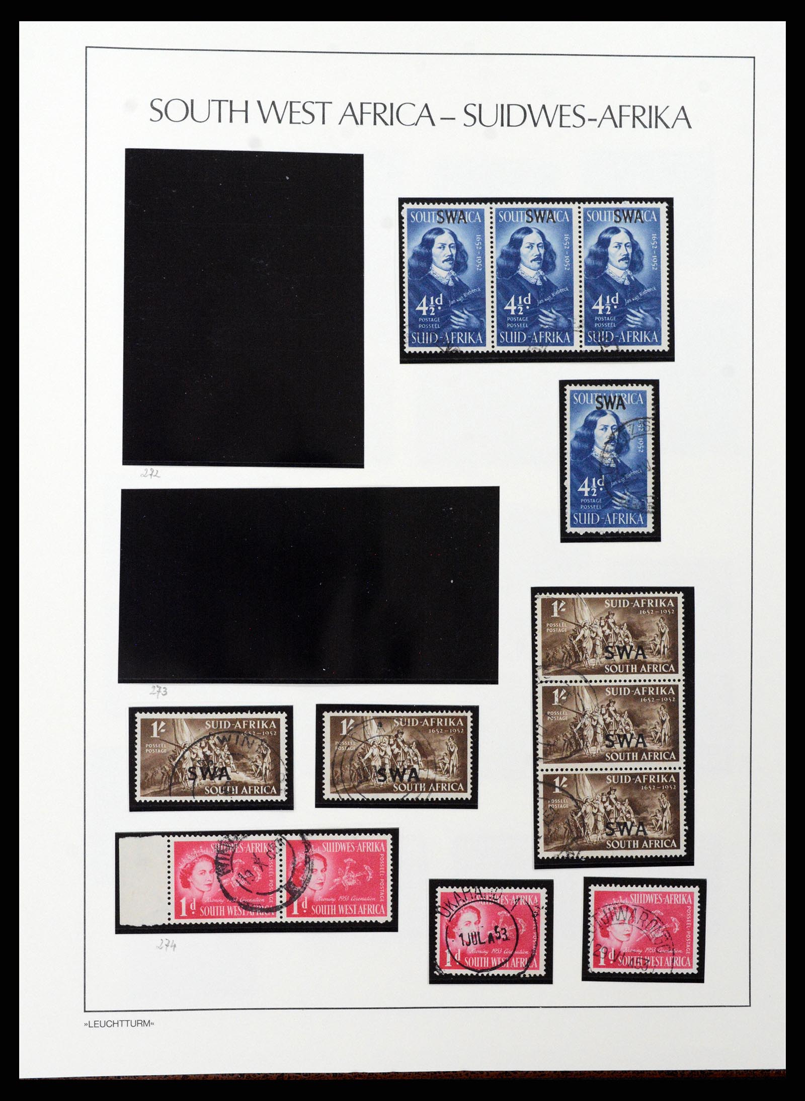 37621 094 - Postzegelverzameling 37621 Zuid West Afrika en Namibië 1910-1991.