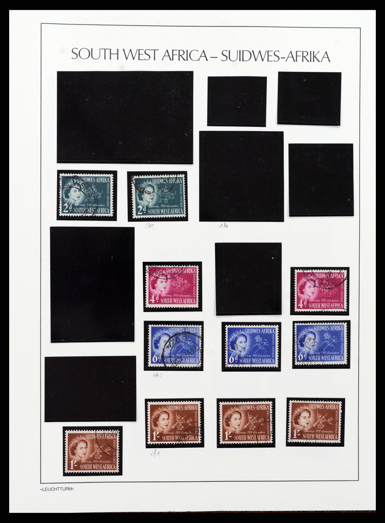 37621 095 - Postzegelverzameling 37621 Zuid West Afrika en Namibië 1910-1991.