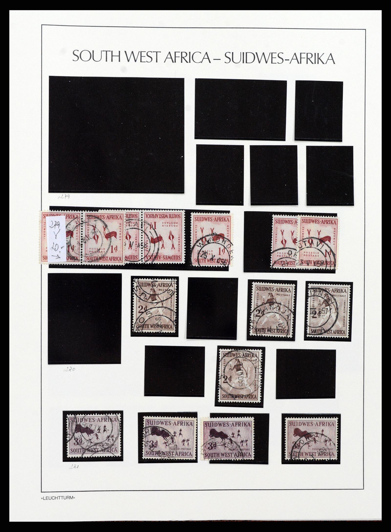 37621 096 - Postzegelverzameling 37621 Zuid West Afrika en Namibië 1910-1991.