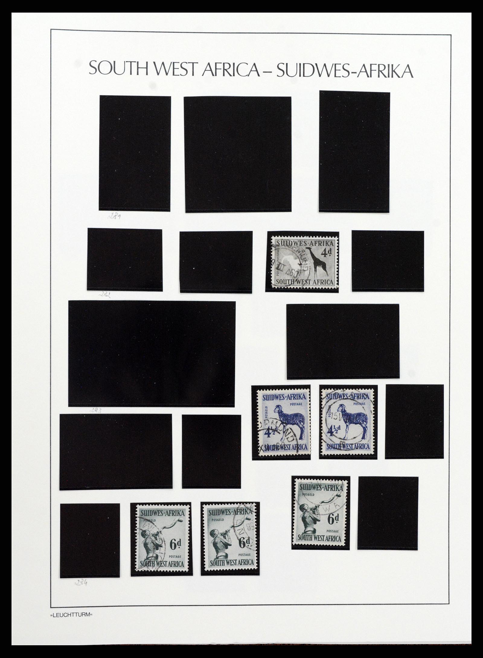 37621 097 - Postzegelverzameling 37621 Zuid West Afrika en Namibië 1910-1991.