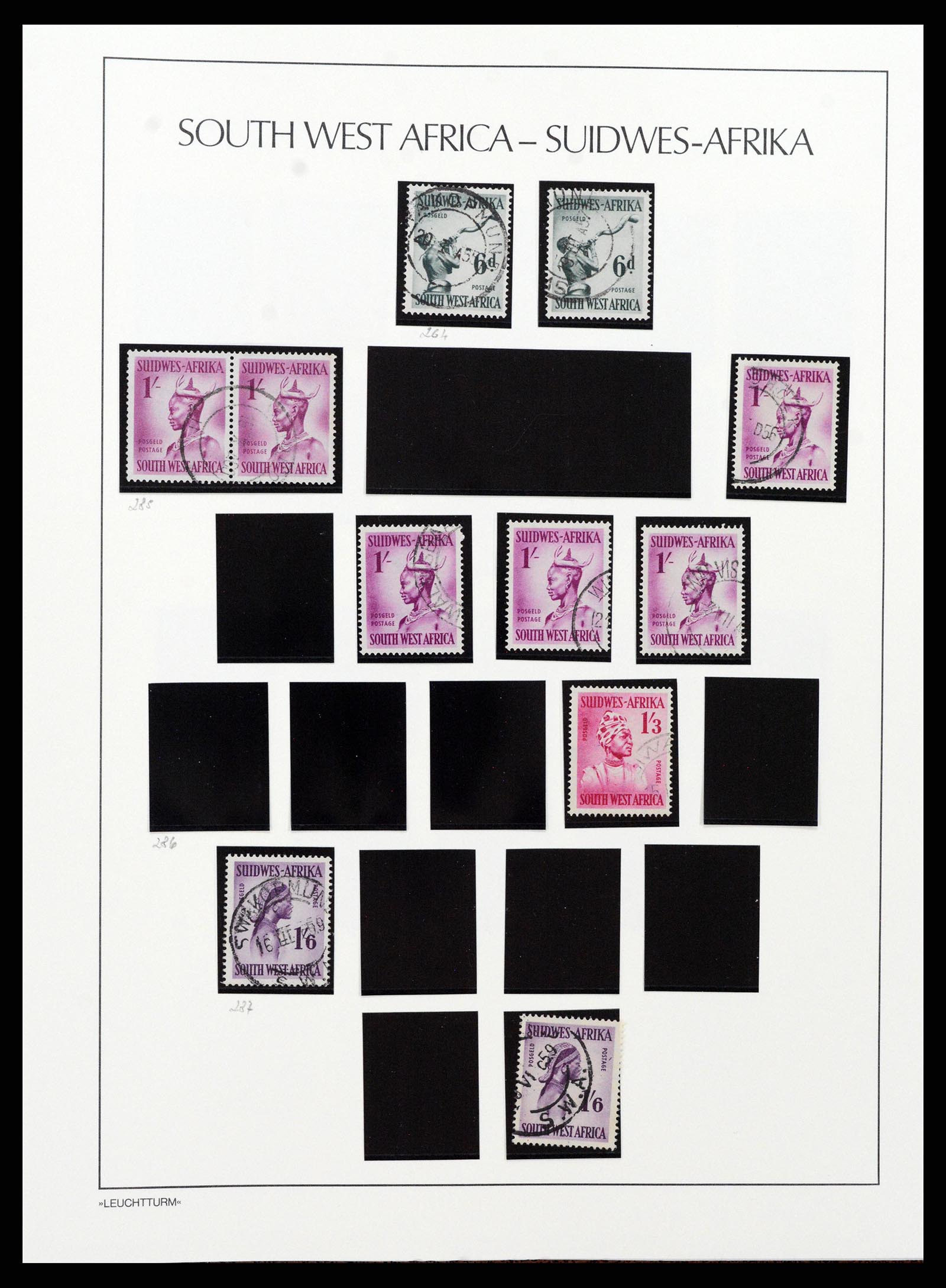 37621 098 - Postzegelverzameling 37621 Zuid West Afrika en Namibië 1910-1991.