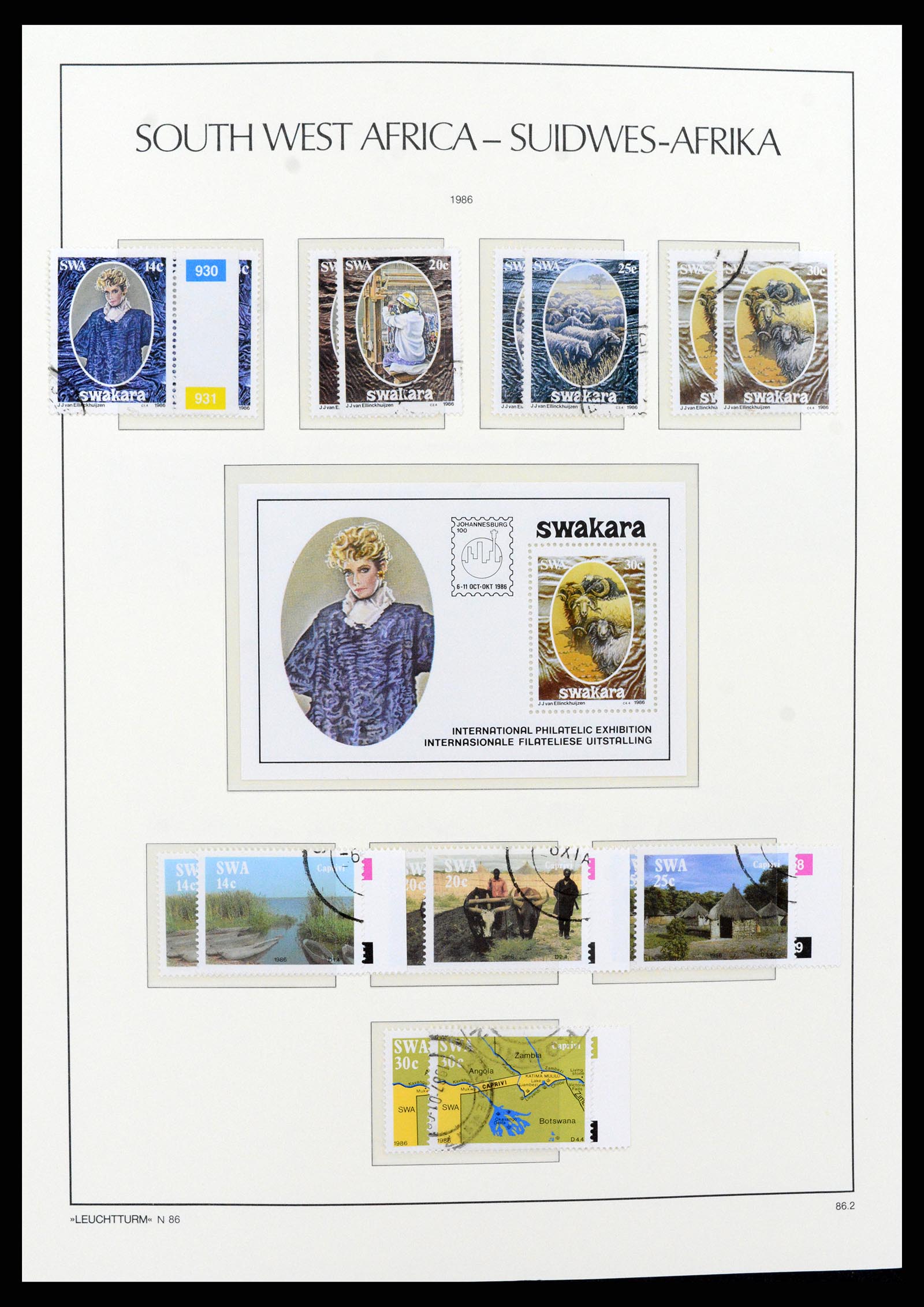 37621 141 - Postzegelverzameling 37621 Zuid West Afrika en Namibië 1910-1991.