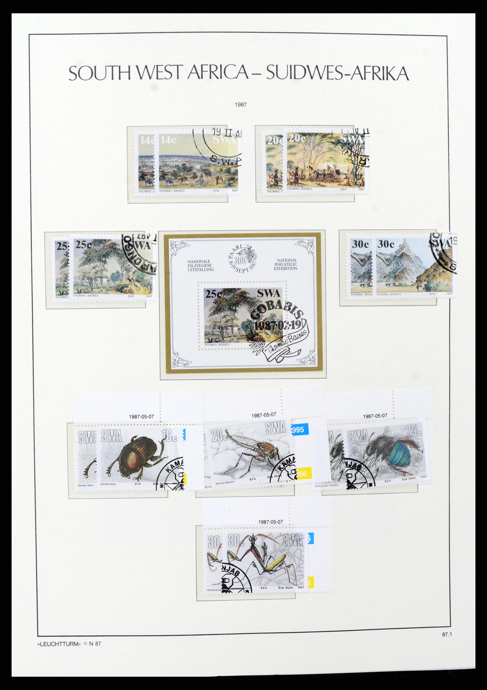 37621 142 - Postzegelverzameling 37621 Zuid West Afrika en Namibië 1910-1991.