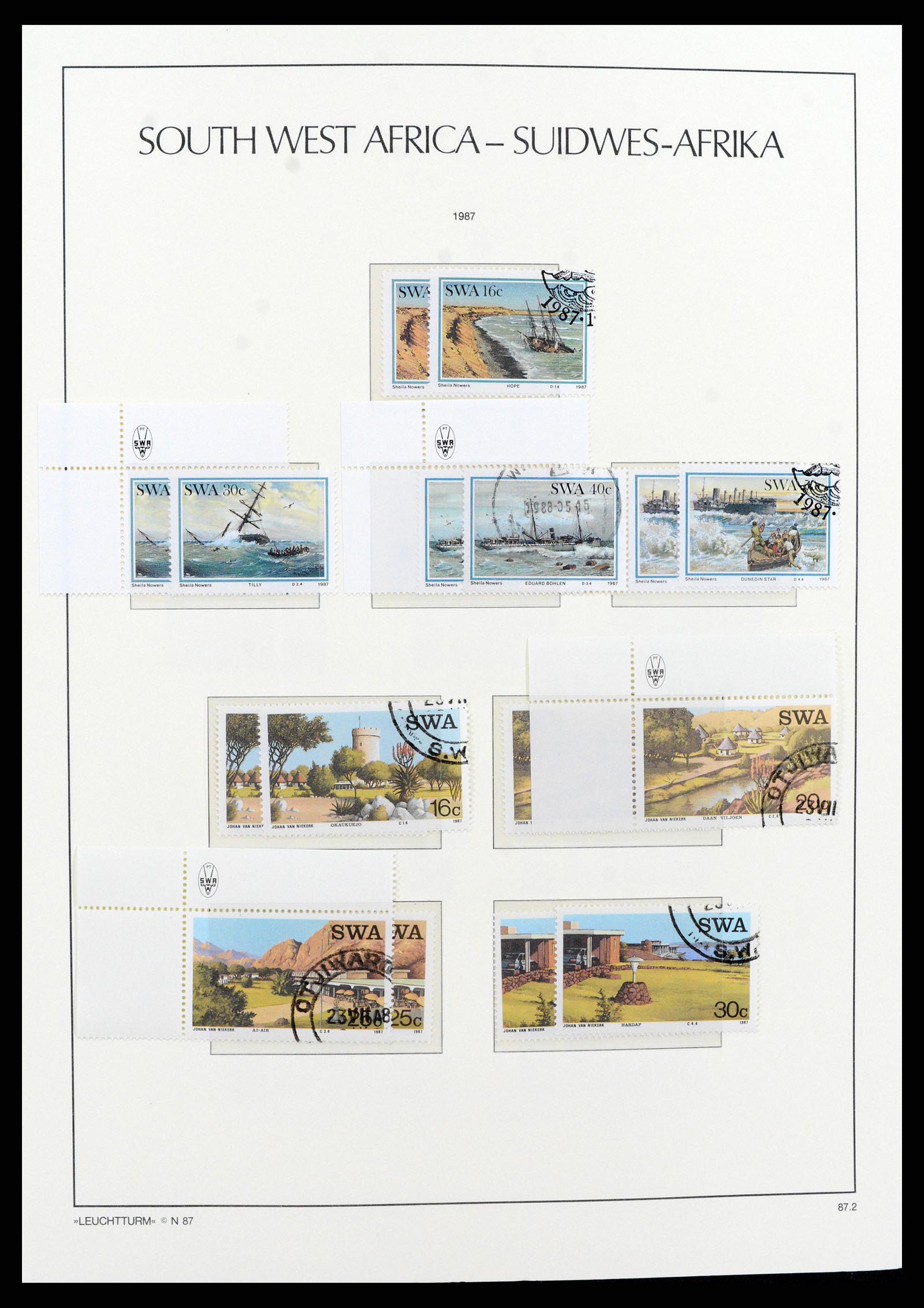 37621 143 - Postzegelverzameling 37621 Zuid West Afrika en Namibië 1910-1991.