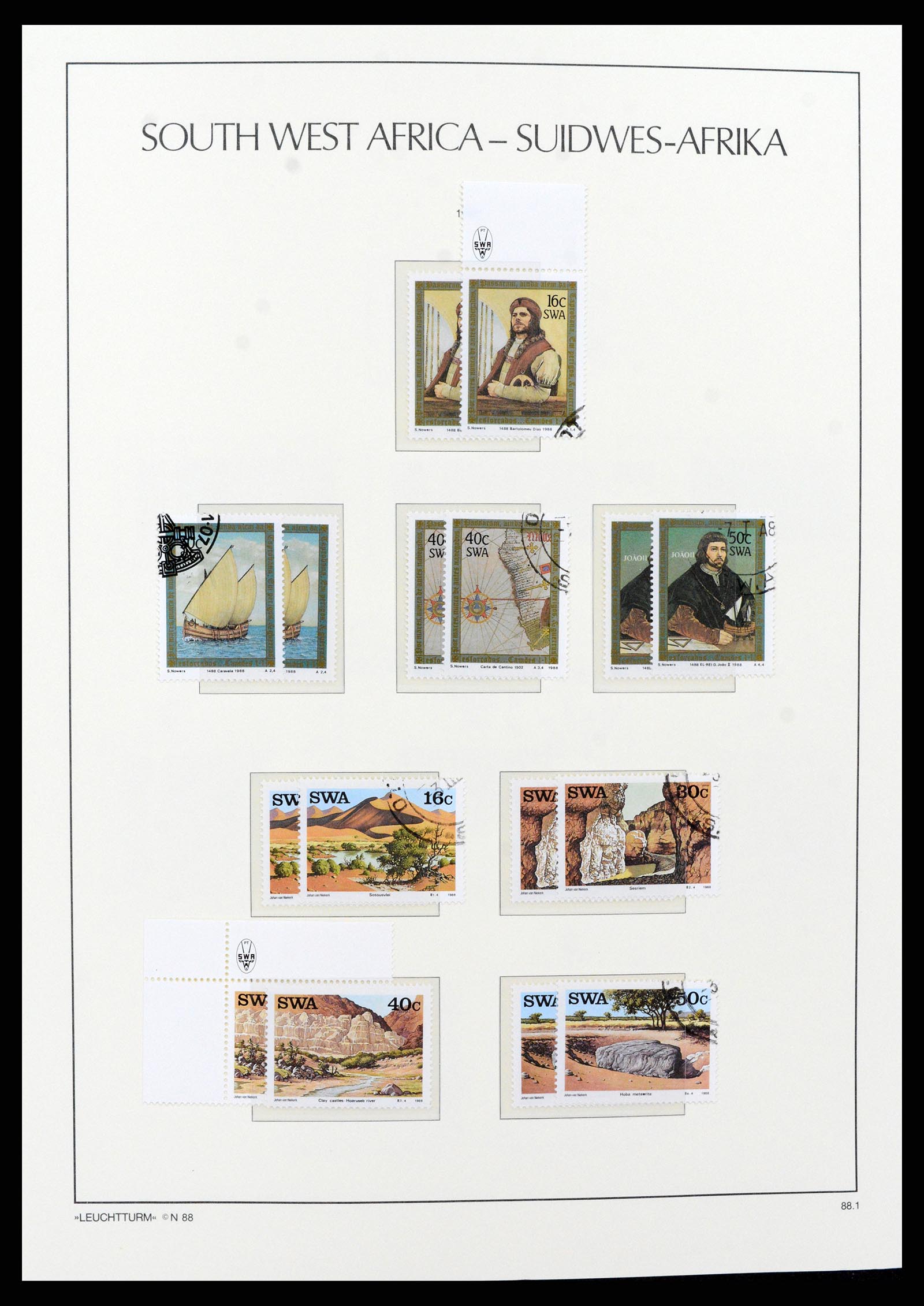 37621 144 - Postzegelverzameling 37621 Zuid West Afrika en Namibië 1910-1991.