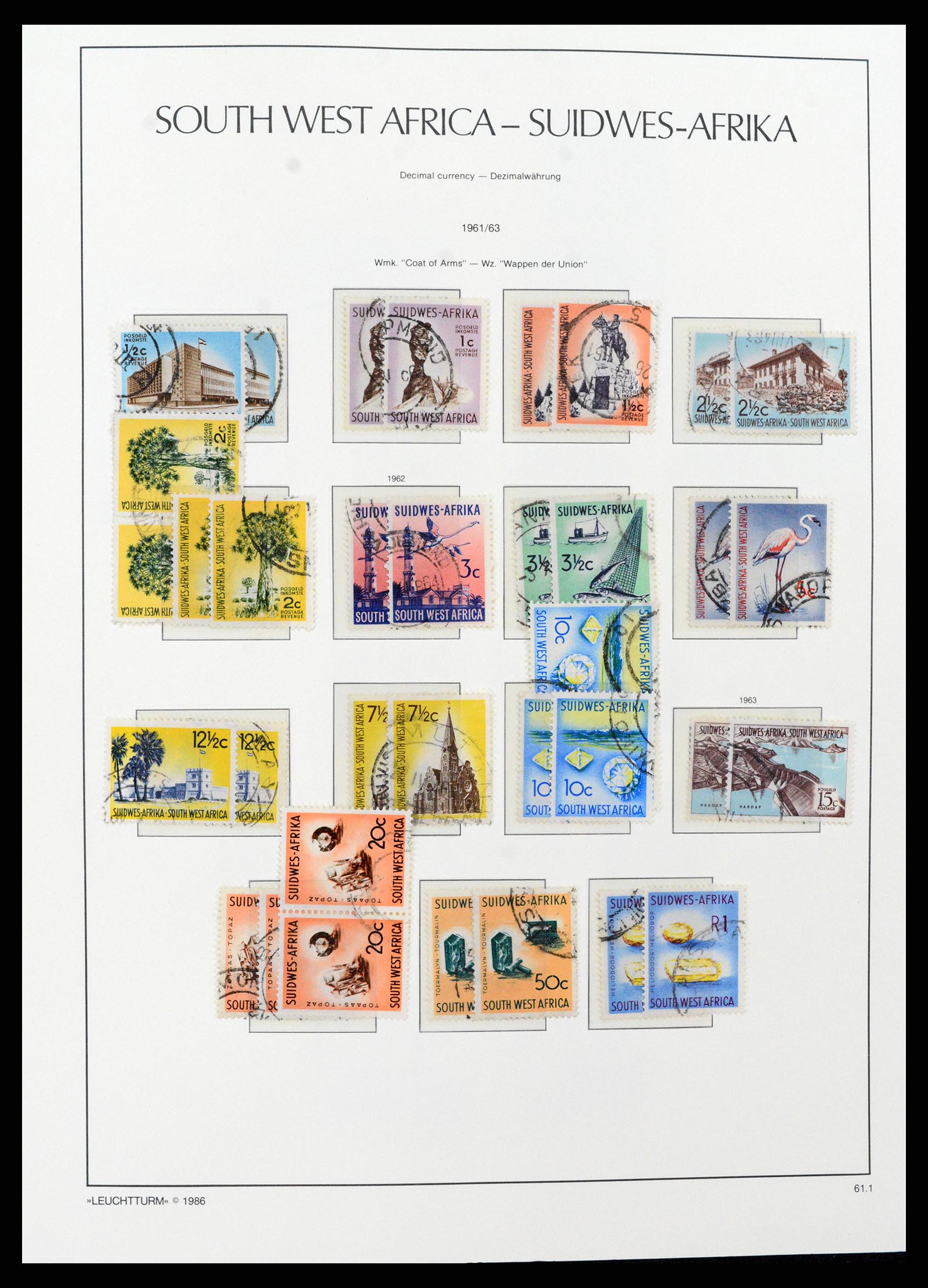 37621 150 - Postzegelverzameling 37621 Zuid West Afrika en Namibië 1910-1991.